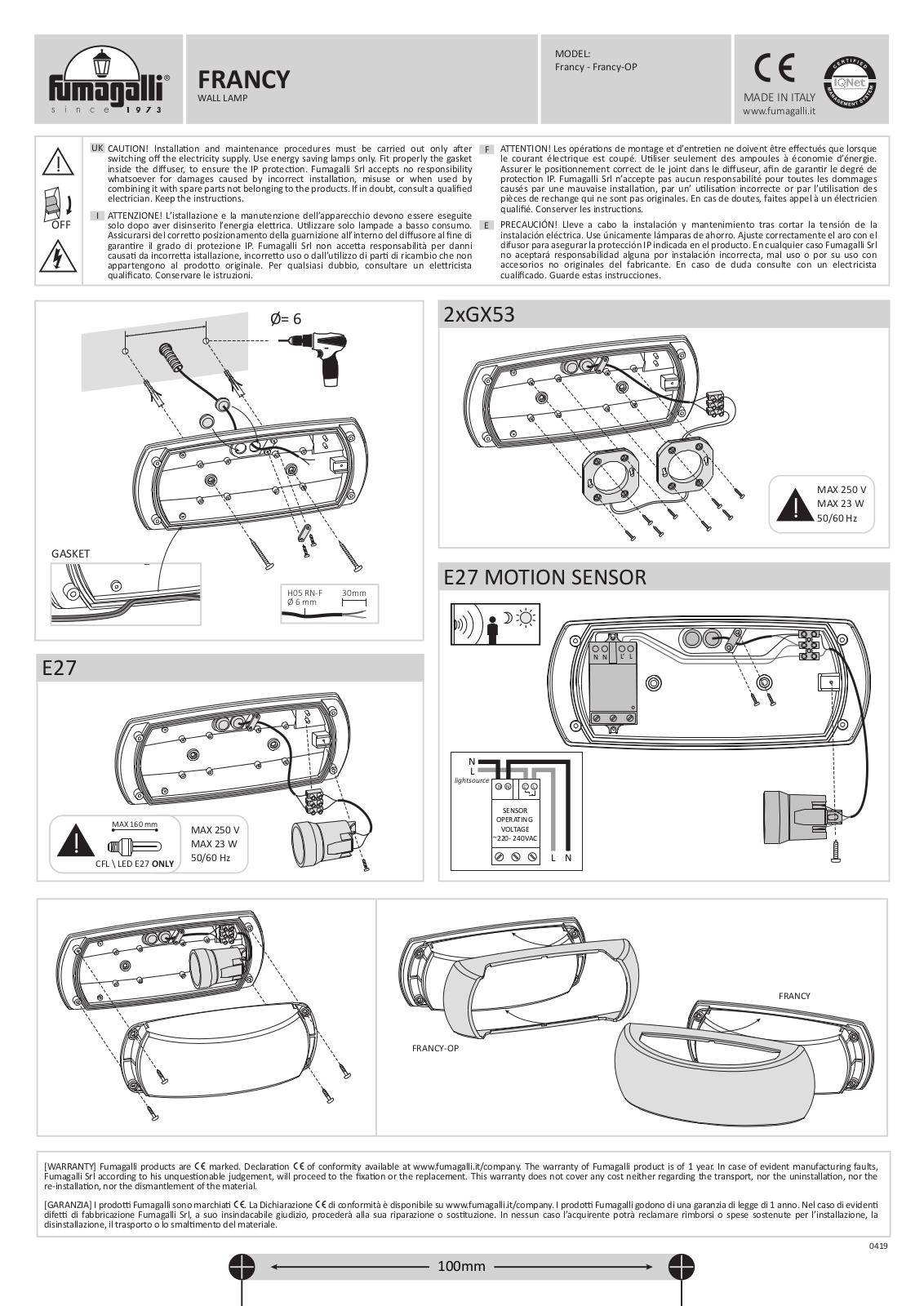 Fumagalli Francy, Francy-OP Installation Instructions - ManualMachine.com
