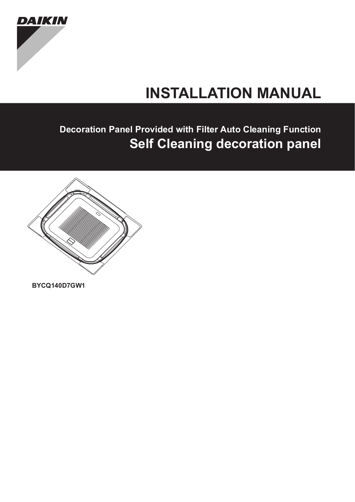 Daikin BYCQ140D7GW1 Installation manuals