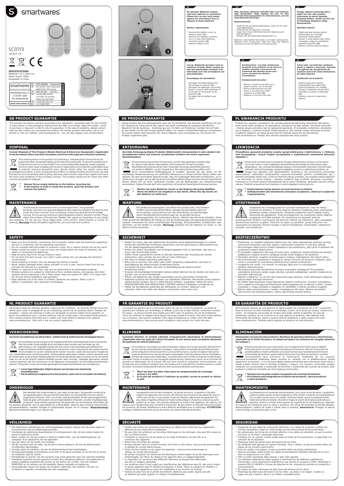 Smartwares SC07/3 User guide