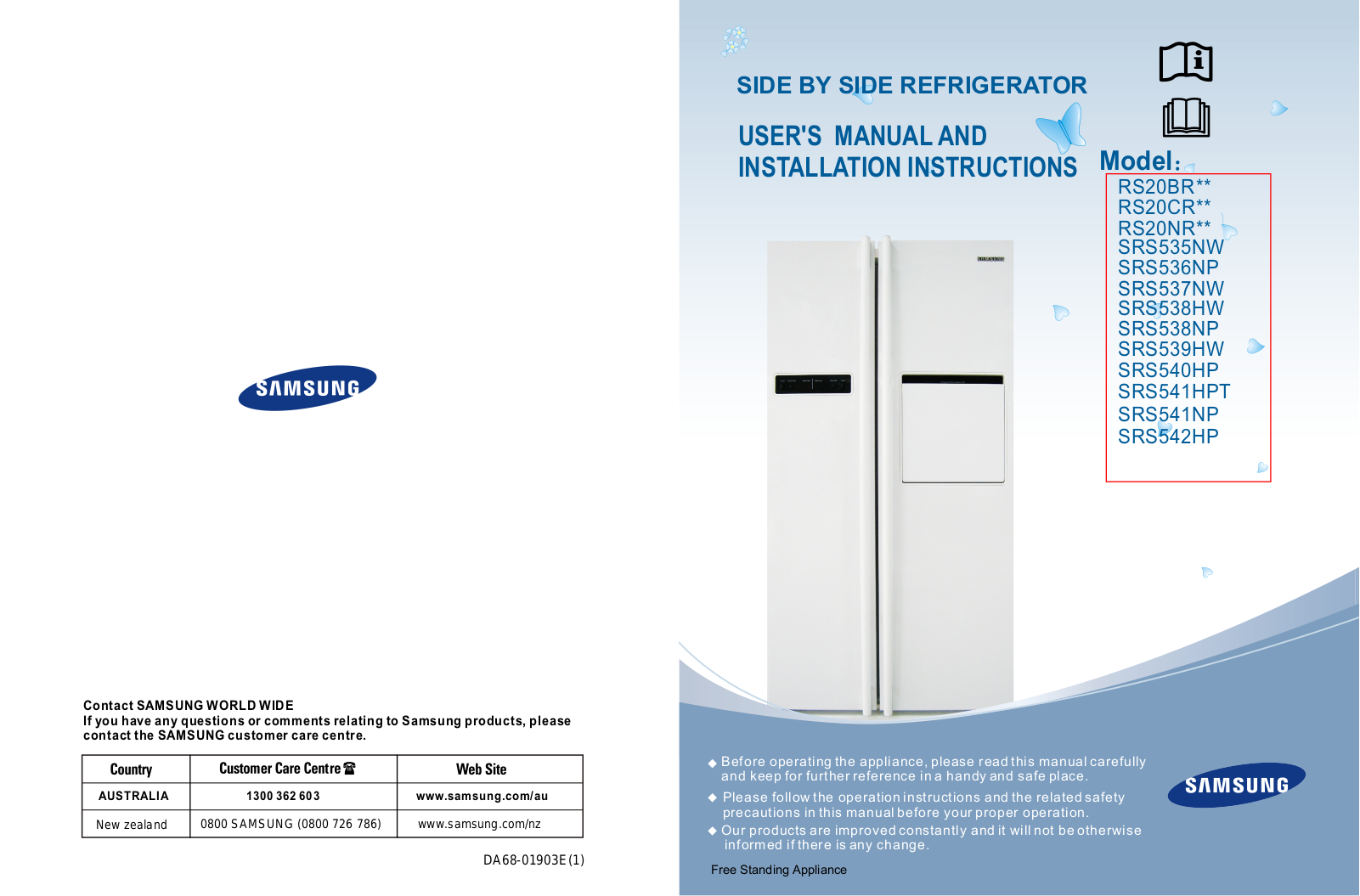 Samsung SR-S538HW, SR-S540HP User Manual