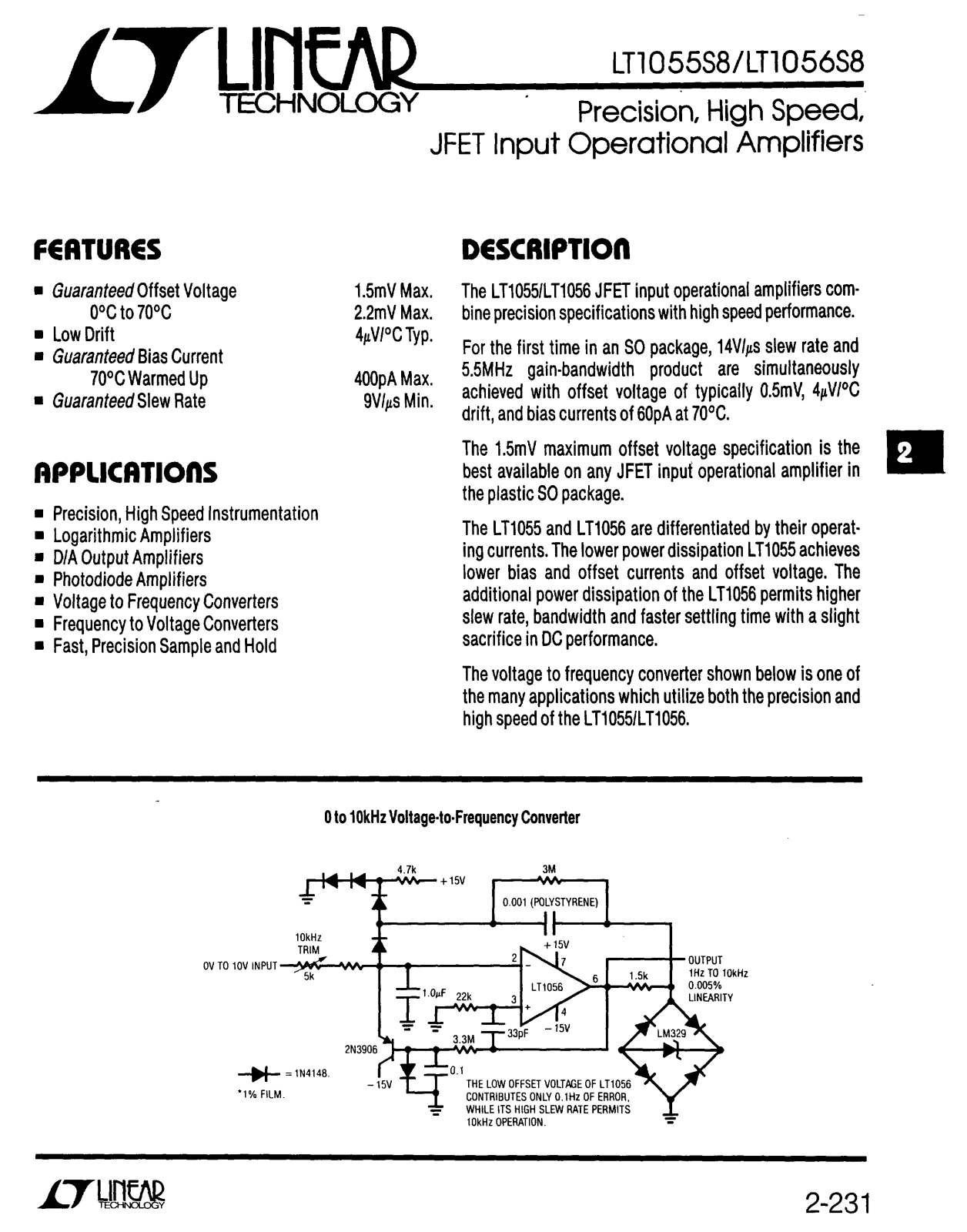 Linear Technology LT1055S8 Datasheet