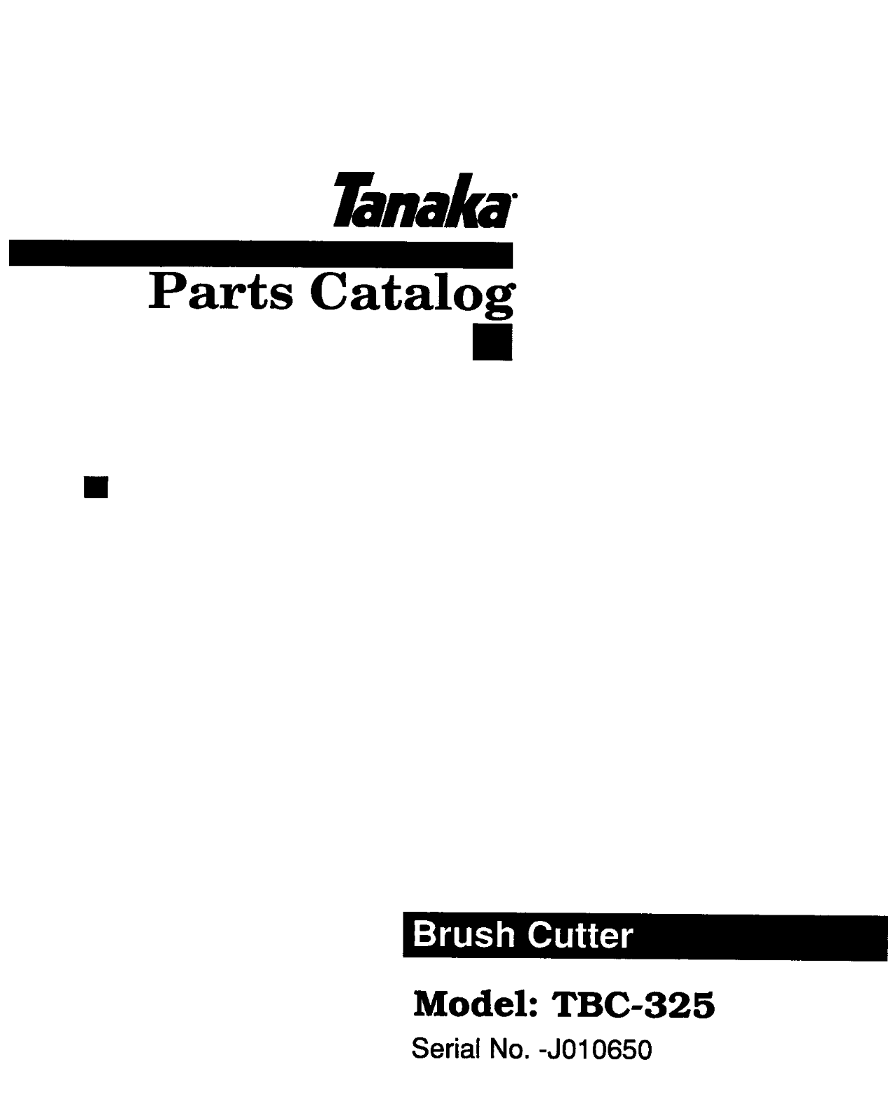 Tanaka TBC-325 User Manual