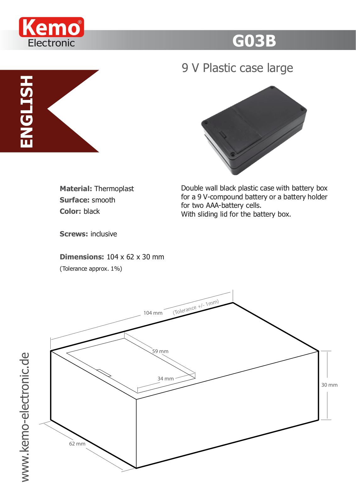 Kemo Electronic G03B User Manual