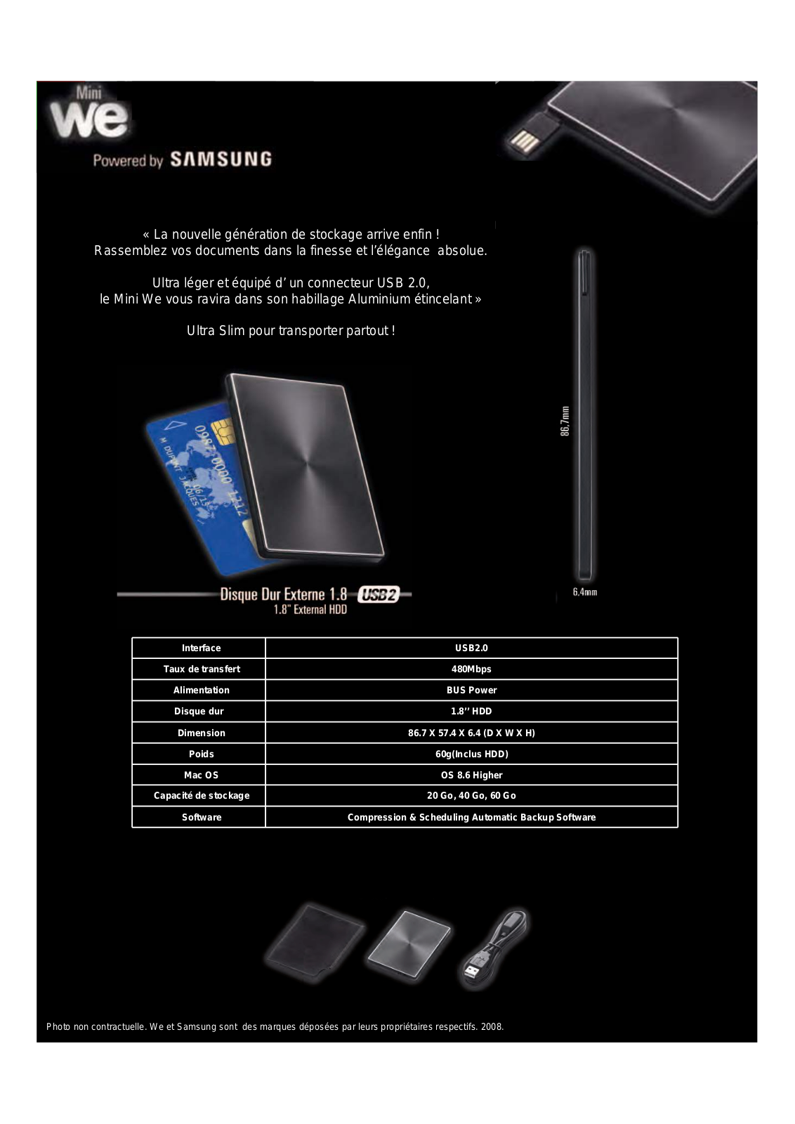 We digital HDD EXTERNAL 1.8 INCH DATASHEET