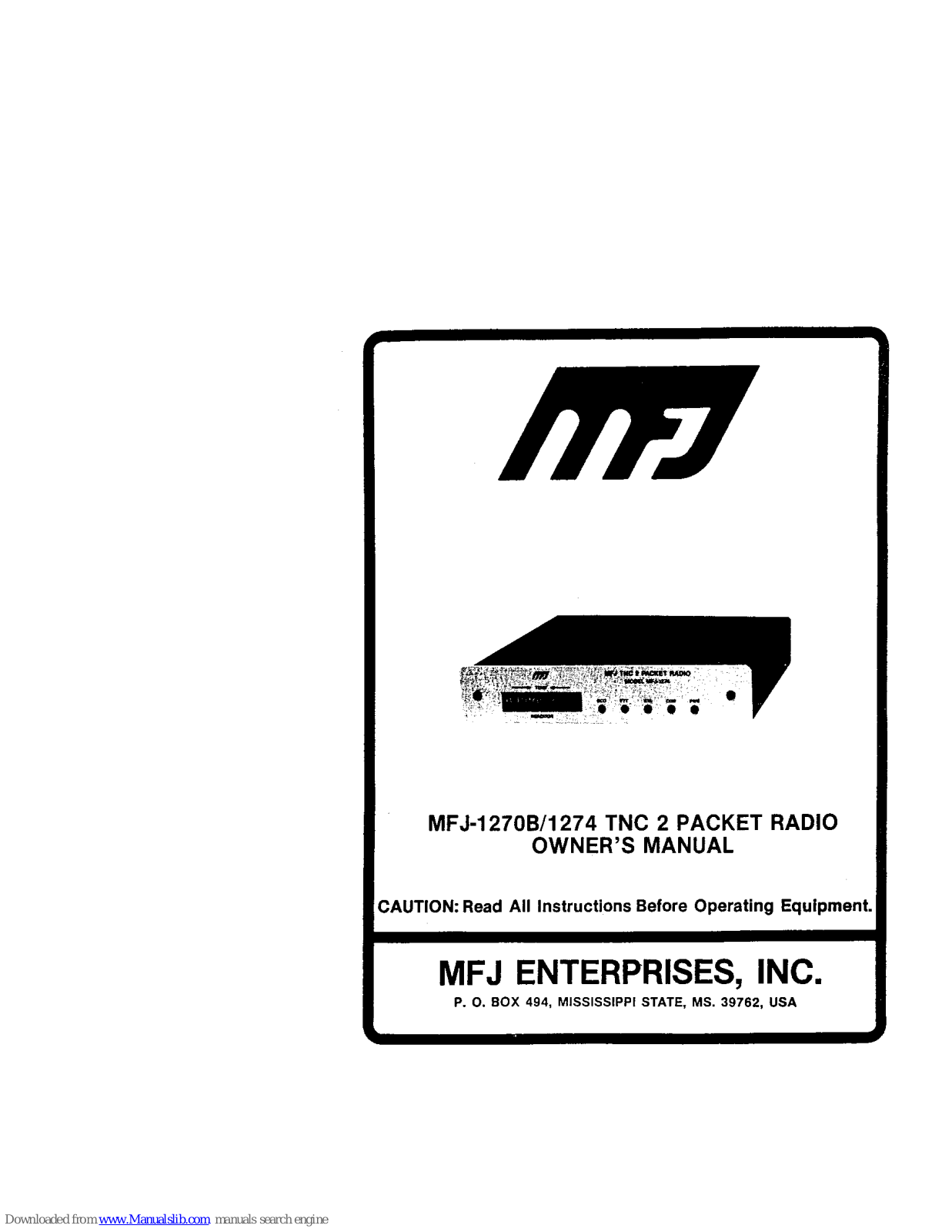 MFJ MFJ-1270B, MFJ-1274 Owner's Manual