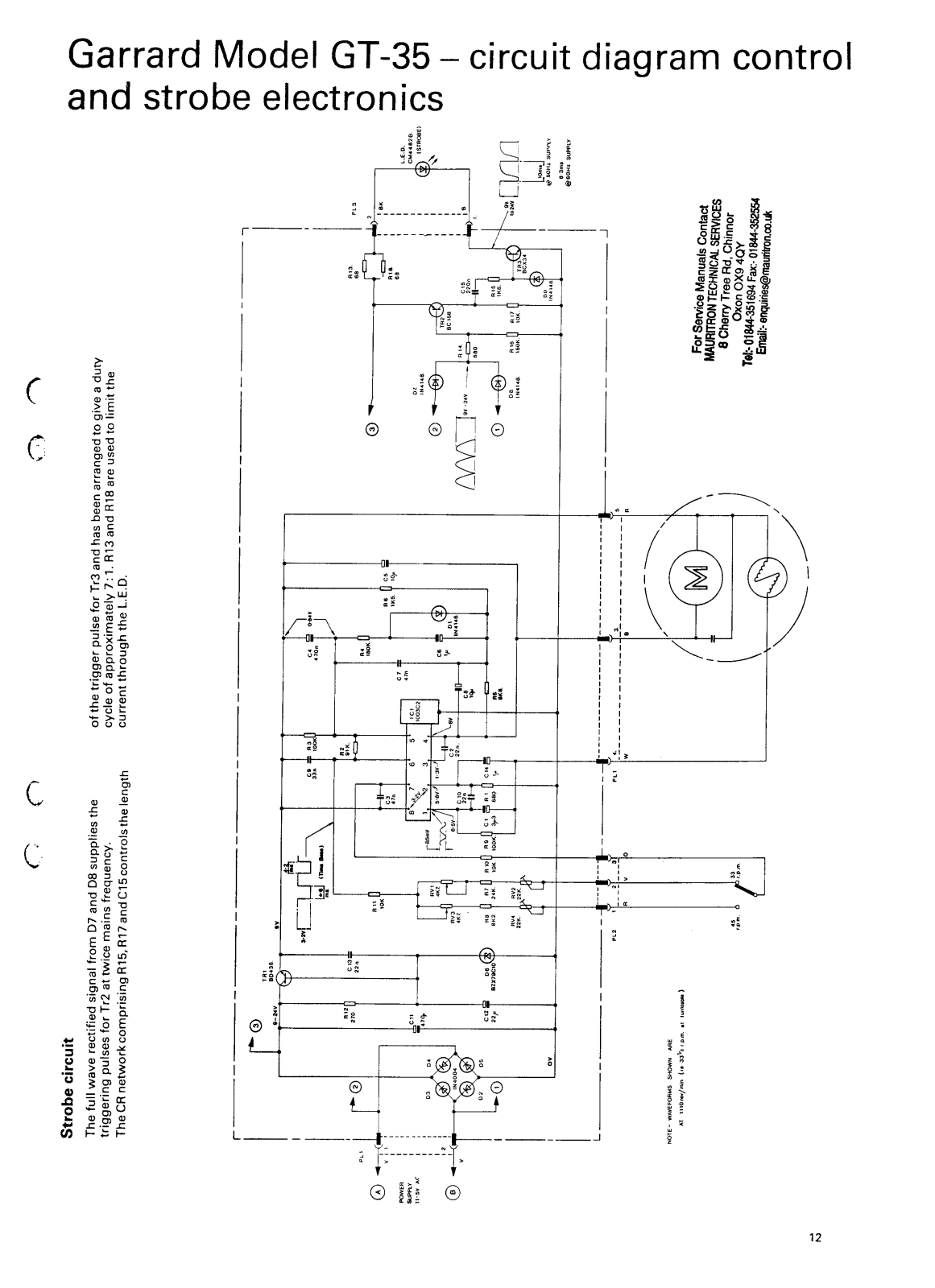 Garrard GT-35-P Schematic