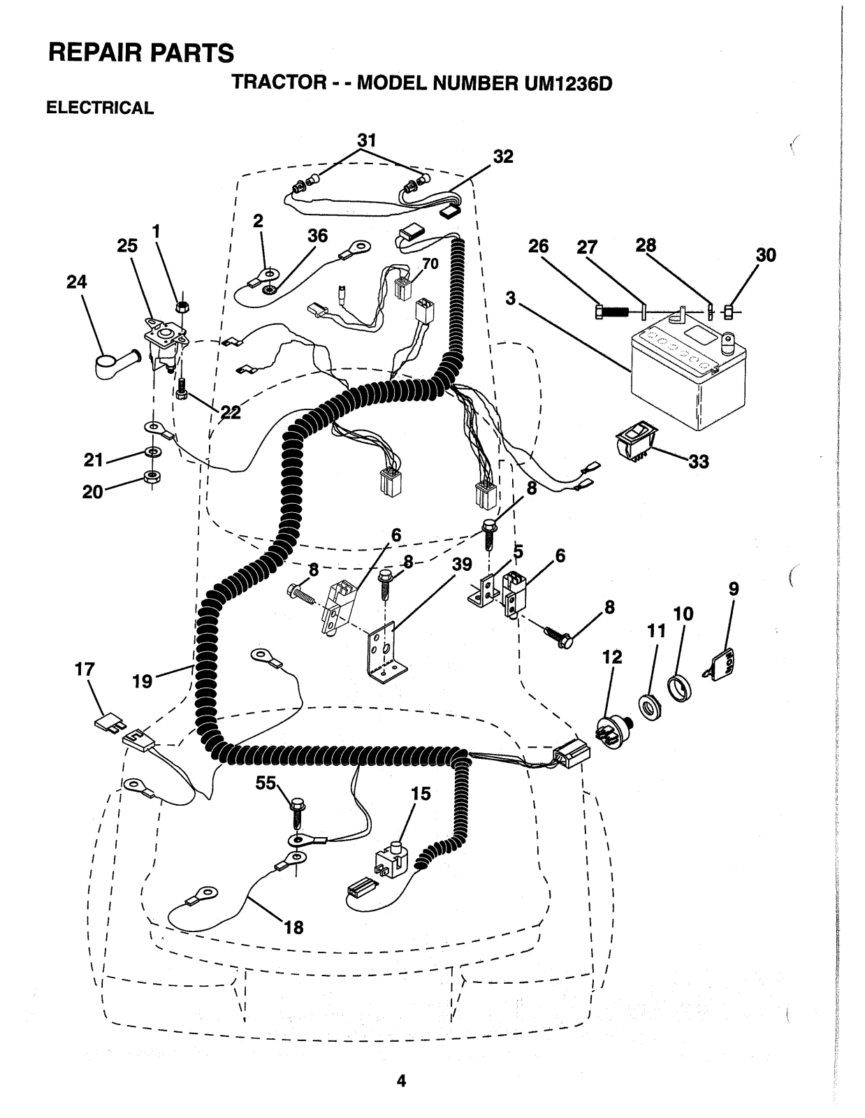 AYP UM1236D Parts List