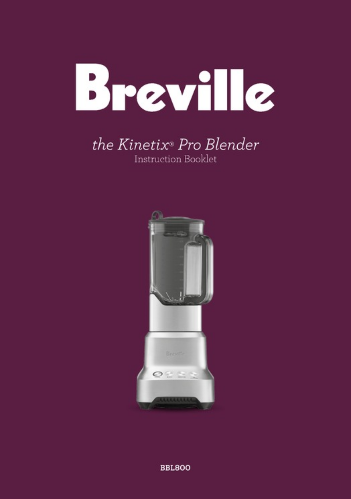 Breville BBL800BSS User Manual