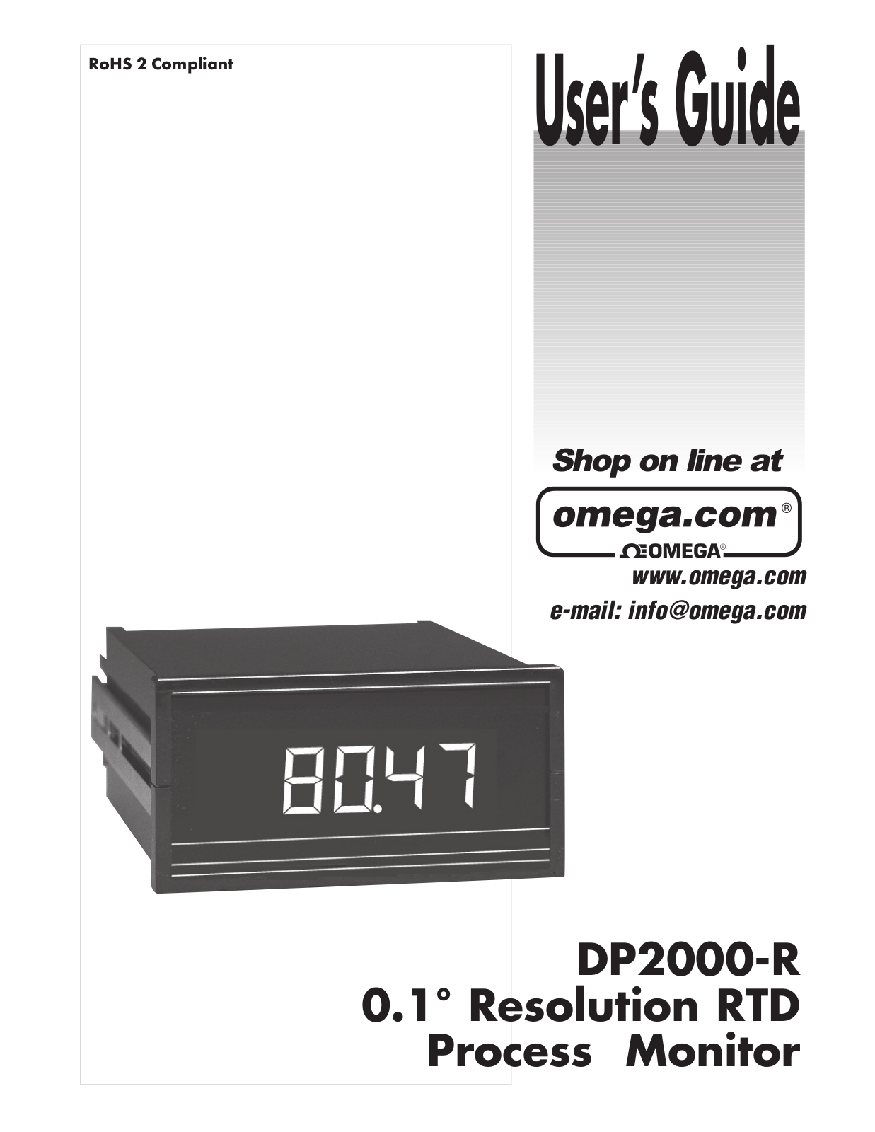 Omega DP2000-R User guide - ManualMachine.com