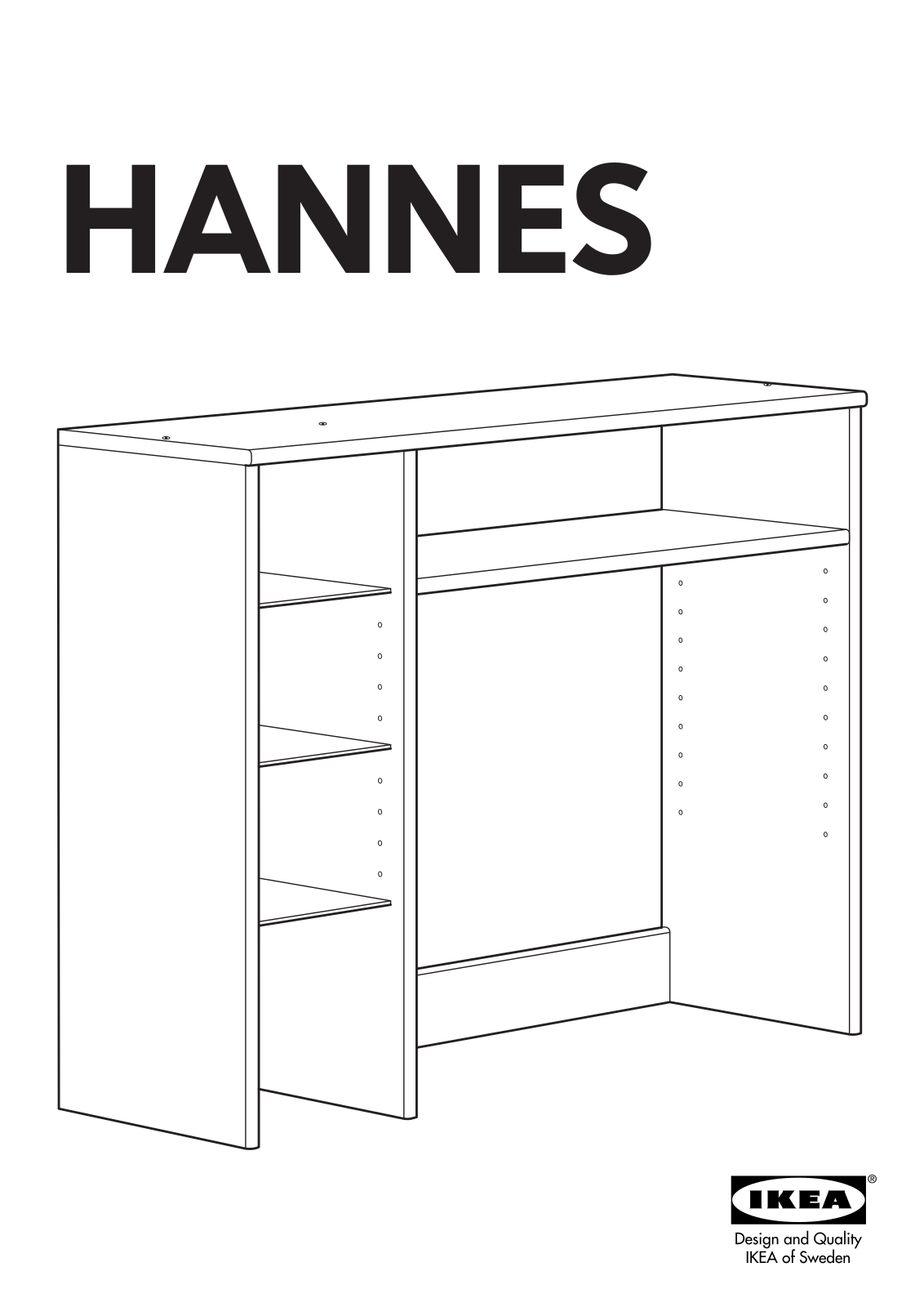 IKEA HANNES HUTCH 35 3-8X27 1-2 Assembly Instruction