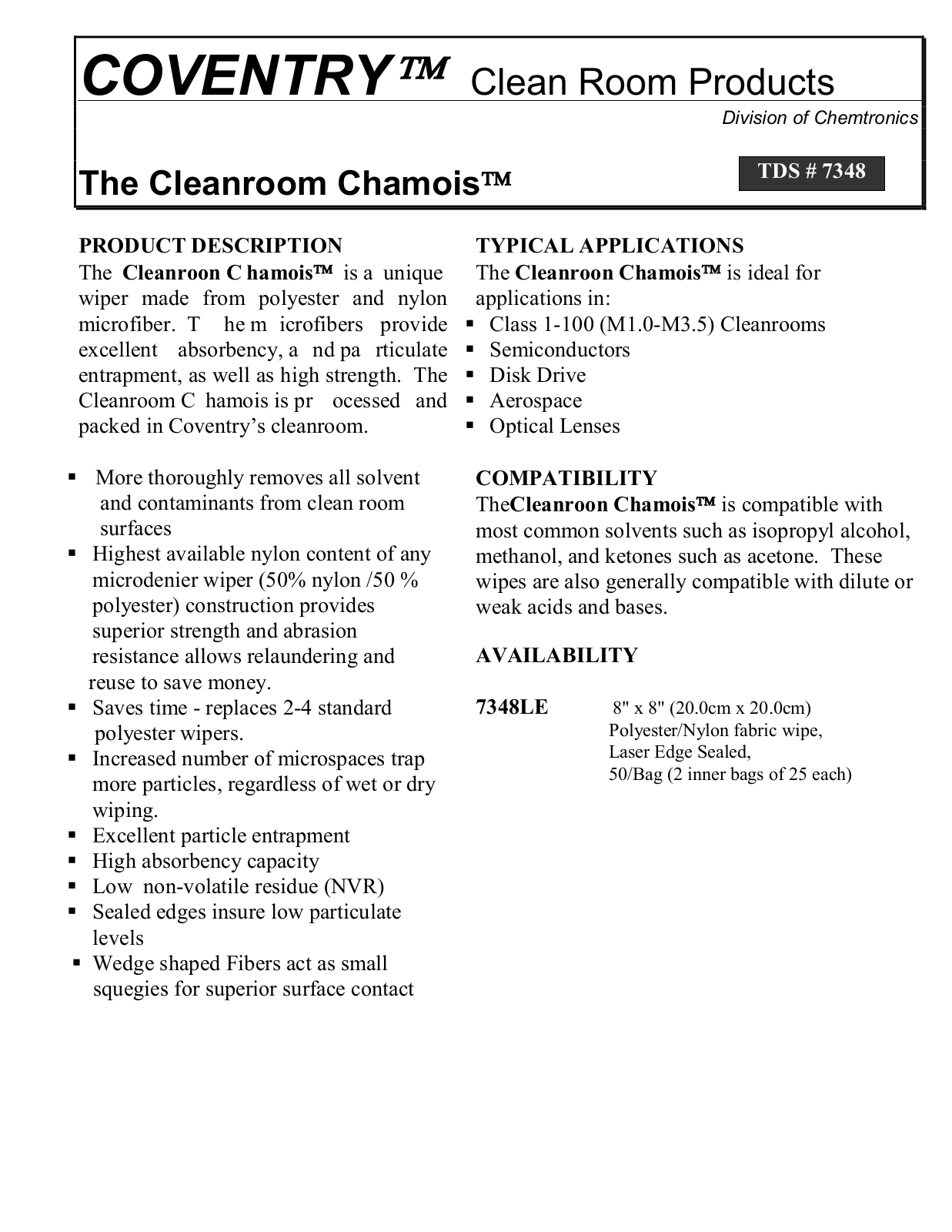 Chemtronics 7348 Data Sheet