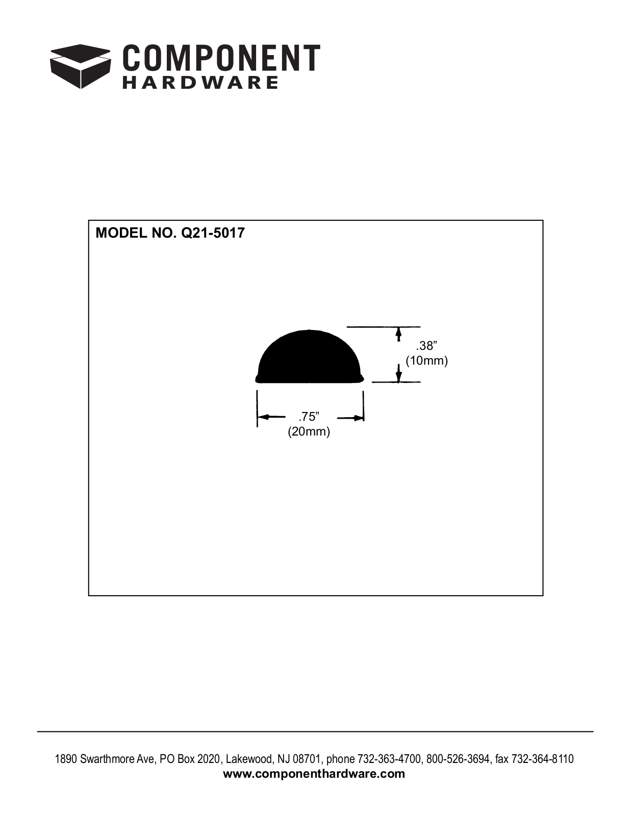 Component Hardware Q21-5017 User Manual