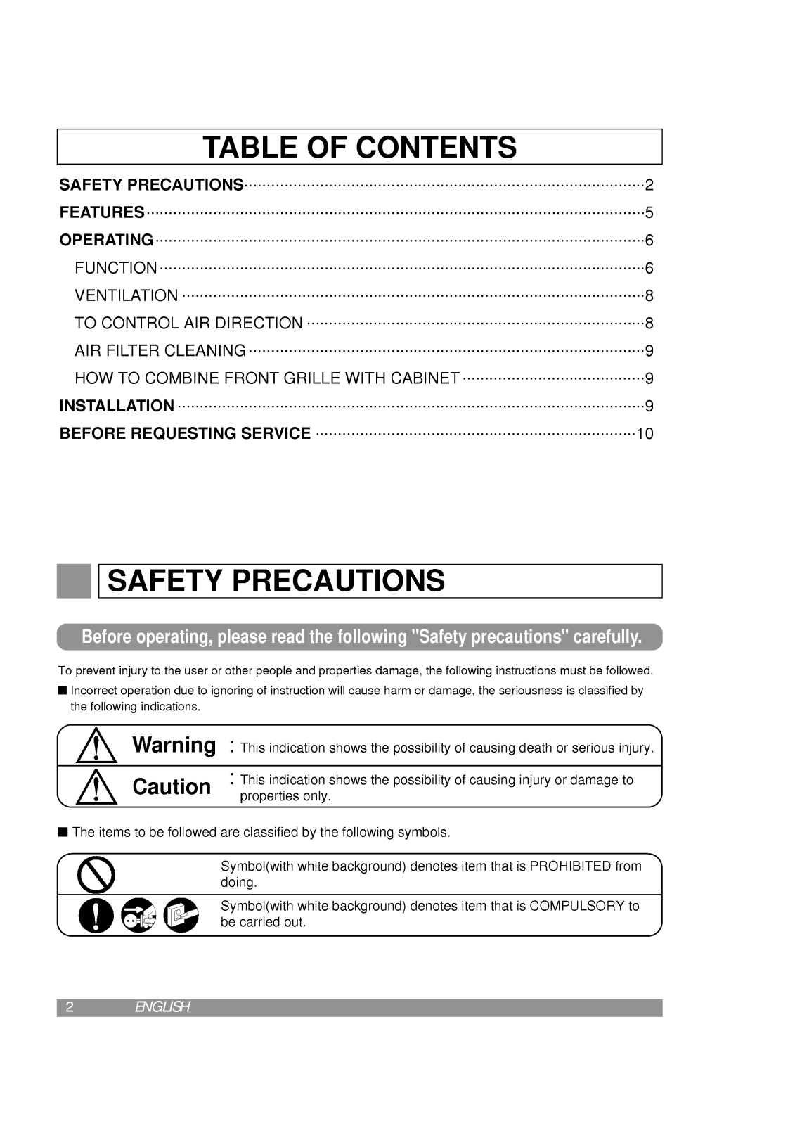 LG LW-B0762CL, LW-B0962CL User Manual