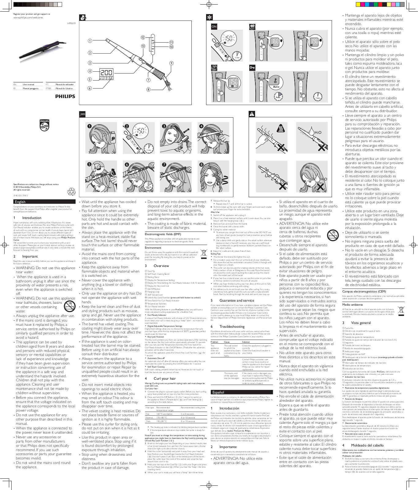 Philips ProCare Moldeador cónico User Manual