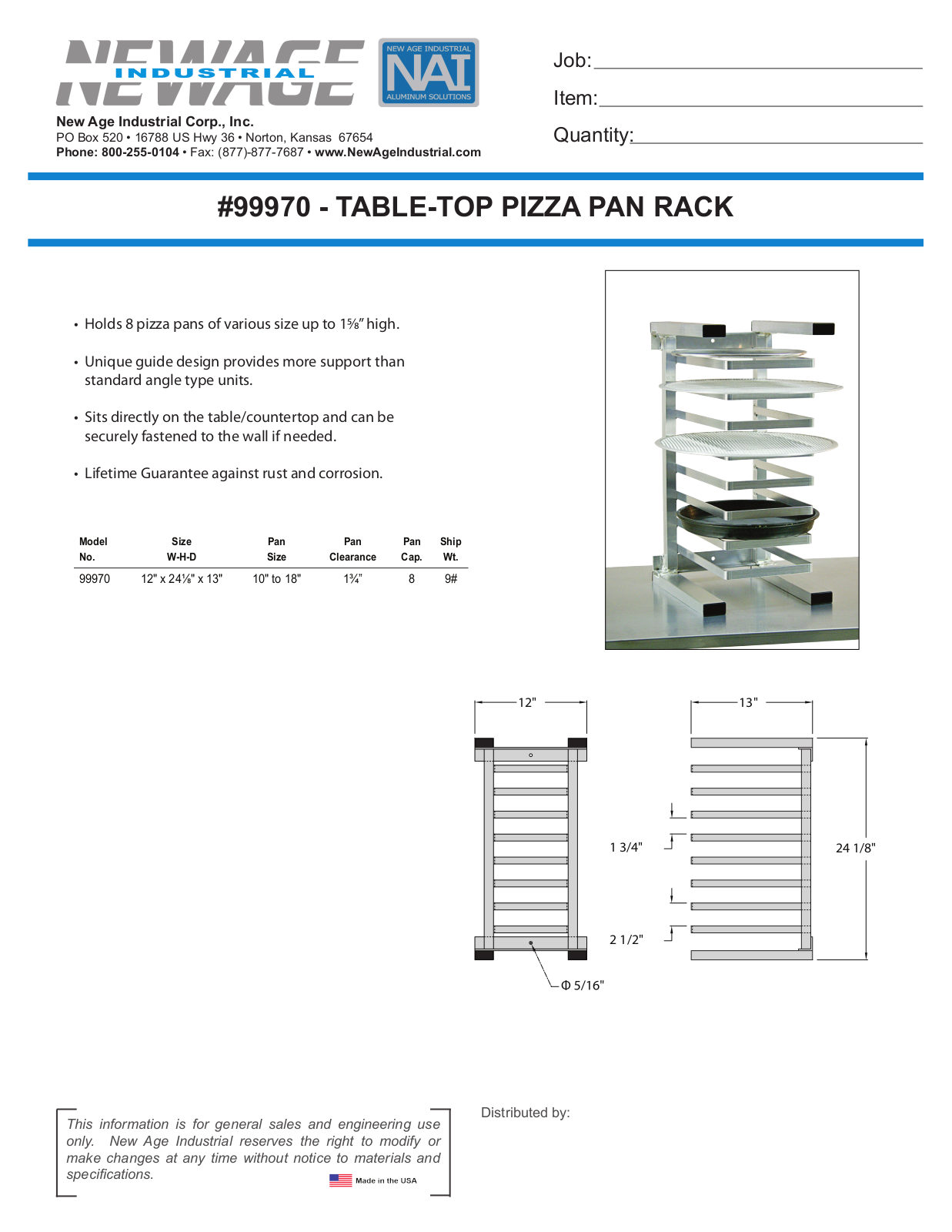 New Age 99970 User Manual