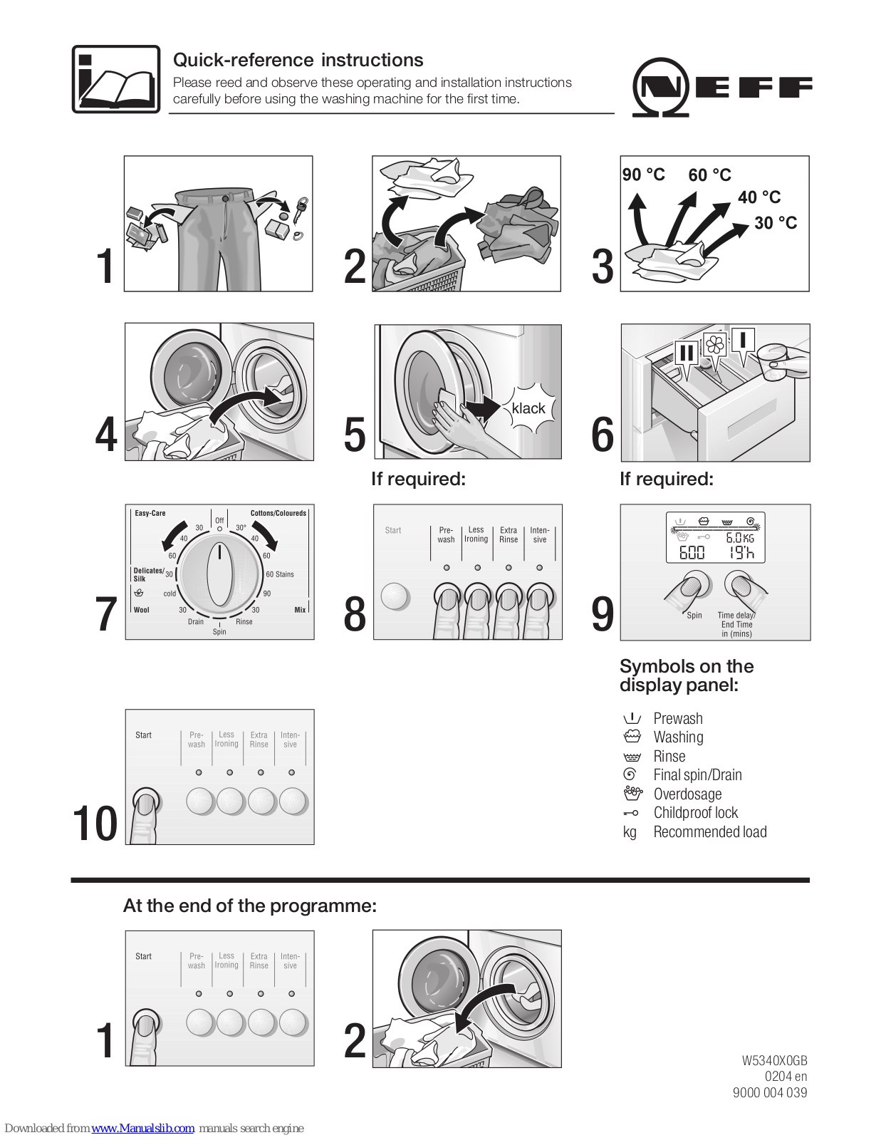 NEFF W5340X0GB User Manual