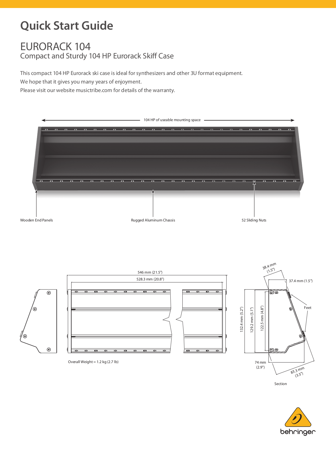 Behringer 104 Quick Start Guide