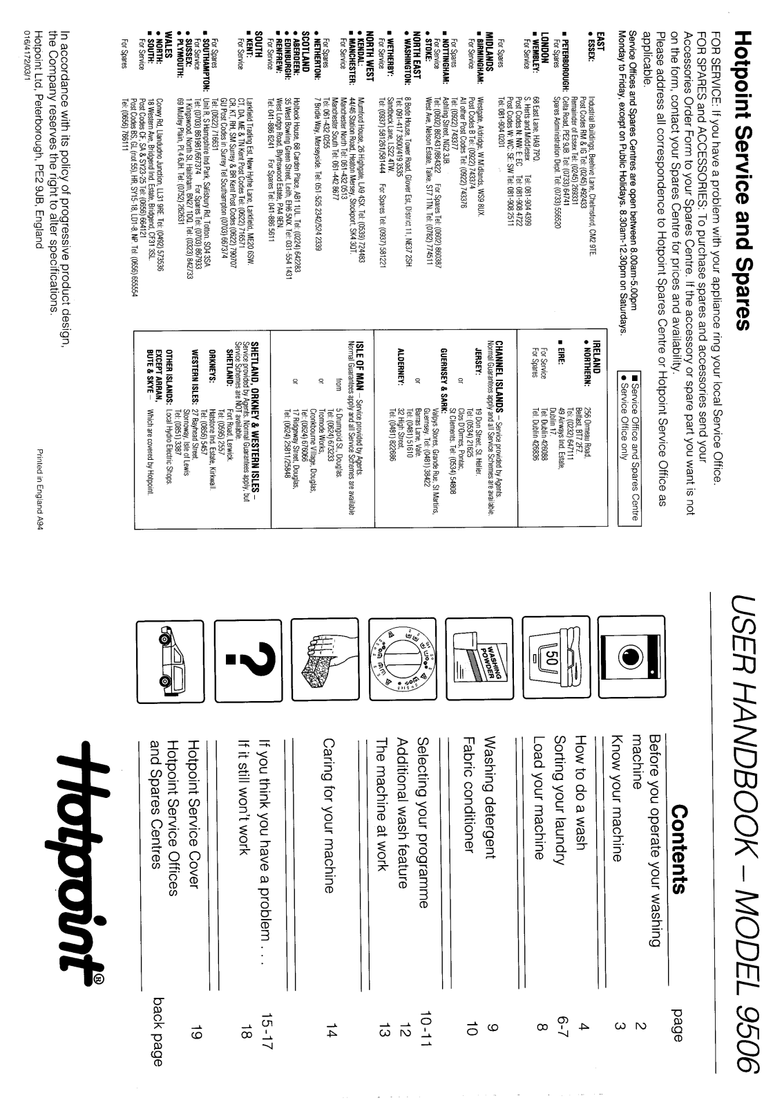 Hotpoint 9506 User Manual