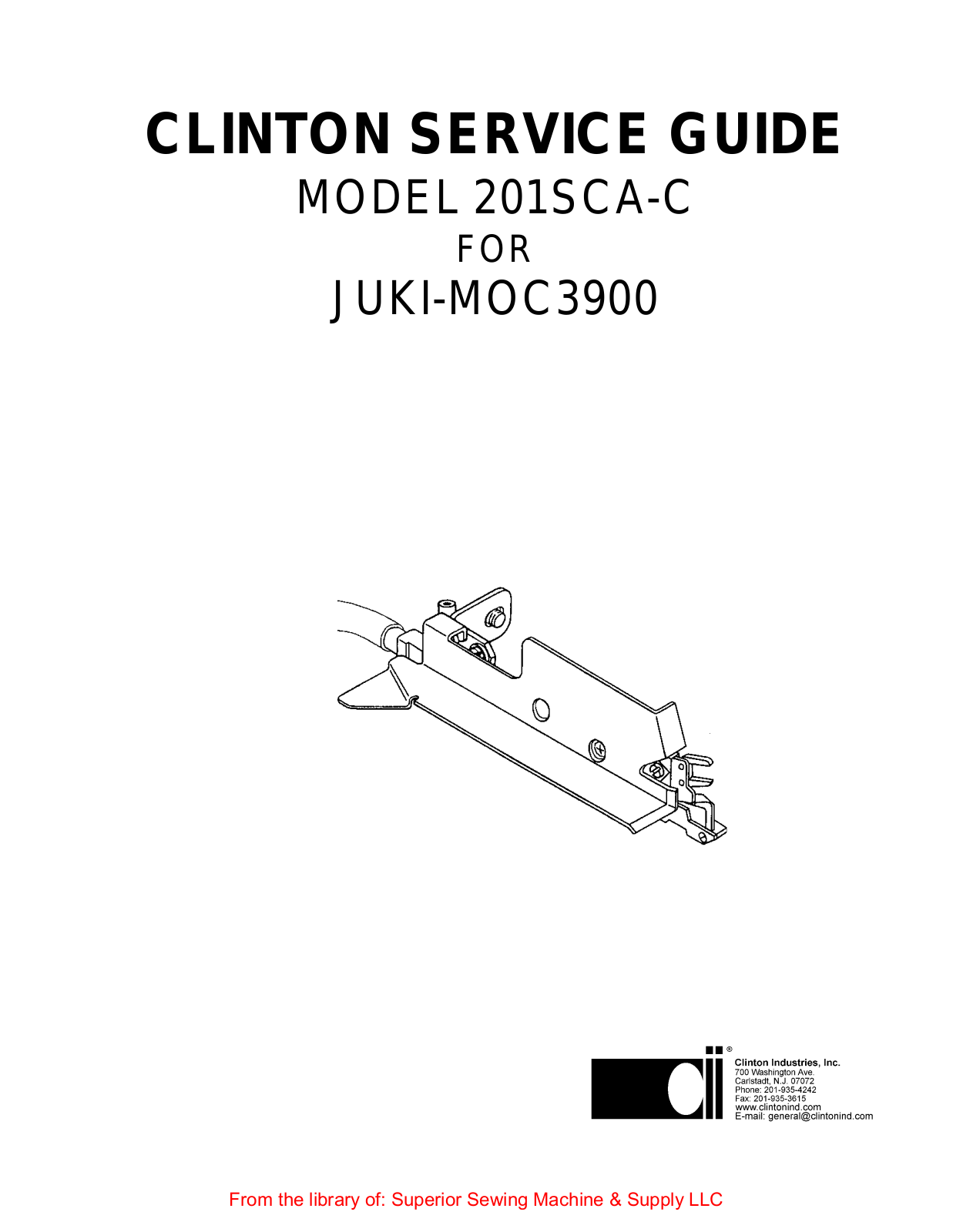 Juki 201SCA-C For Juki MOC3900 User Manual