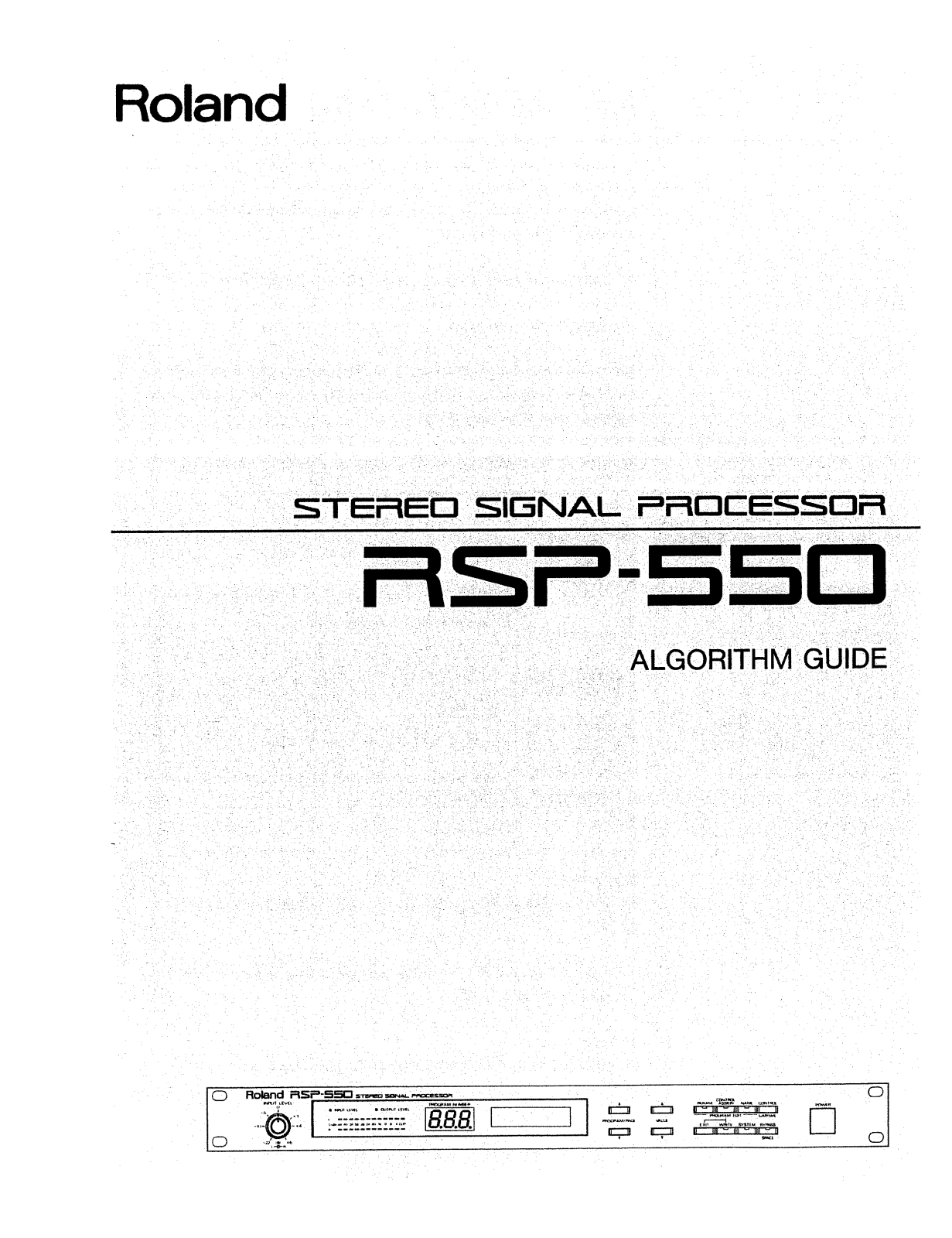 Roland Corporation RSP-550 User's Manual