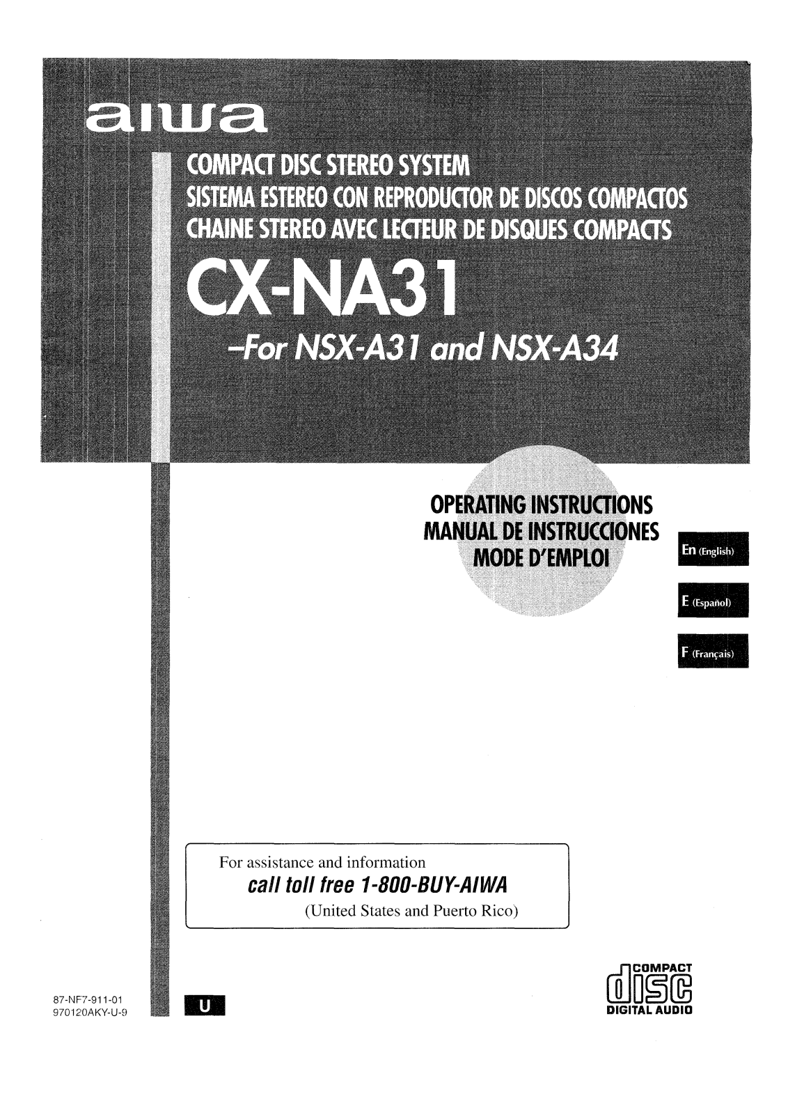 Aiwa NS-XA34, NS-XA31 Owners Manual