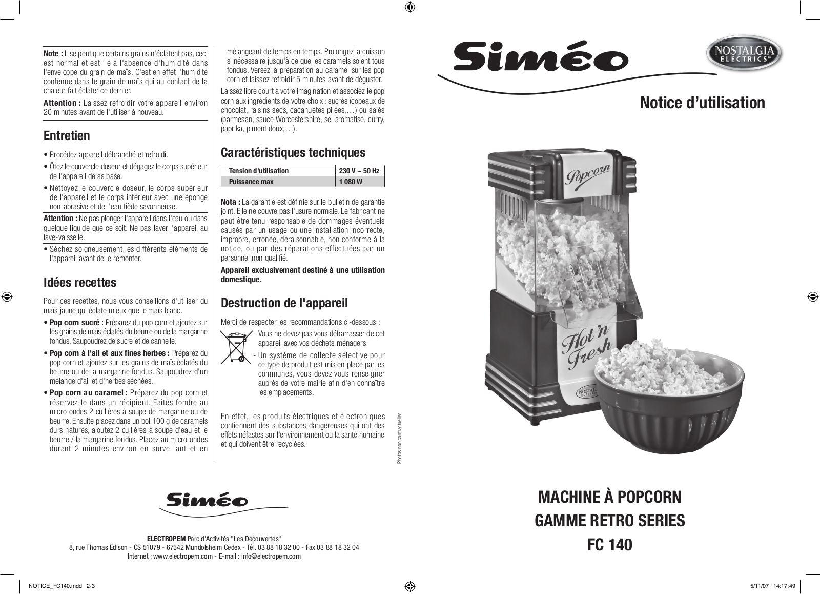 SIMEO FC140 User Manual - ManualMachine.com