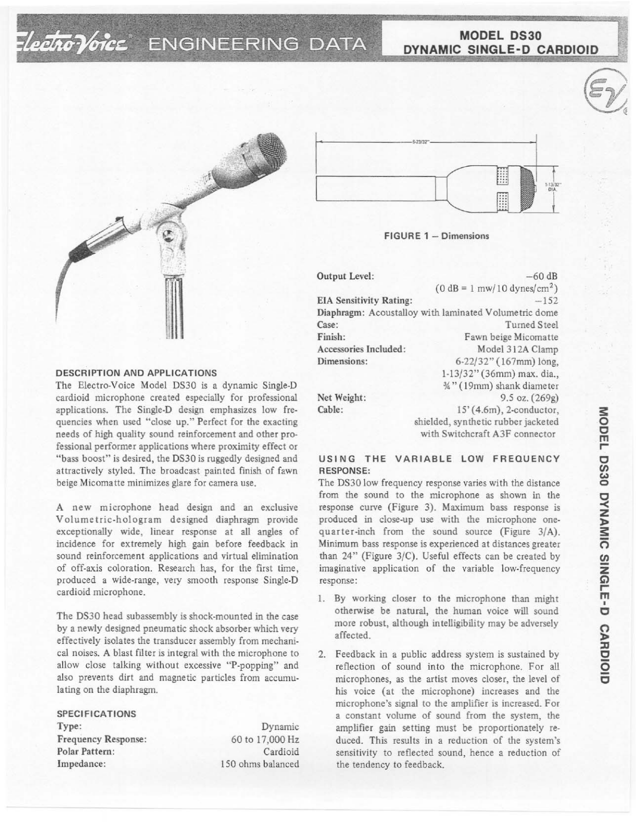 Electro-voice DS30 DATASHEET