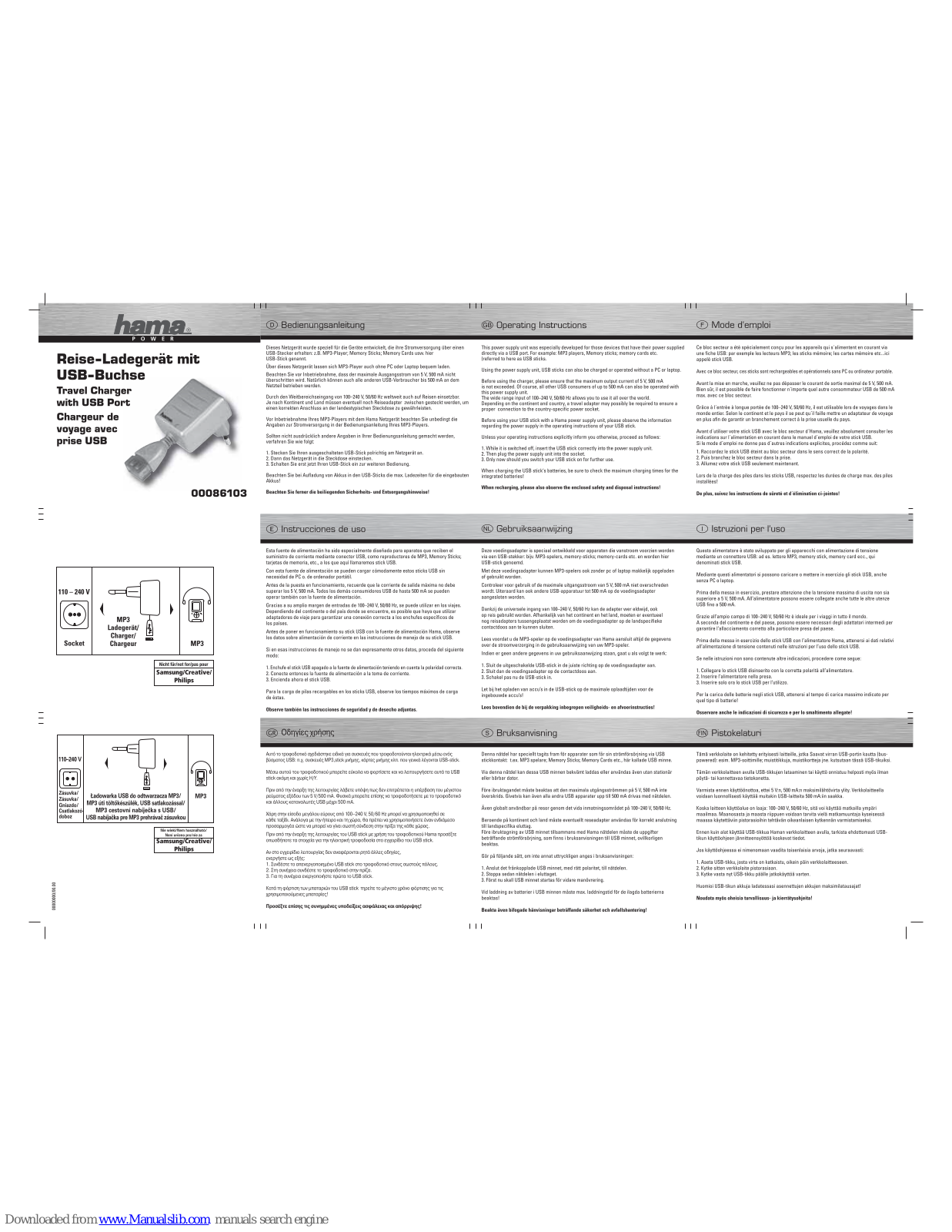 Hama 86103 Operating Instruction - ManualMachine.com
