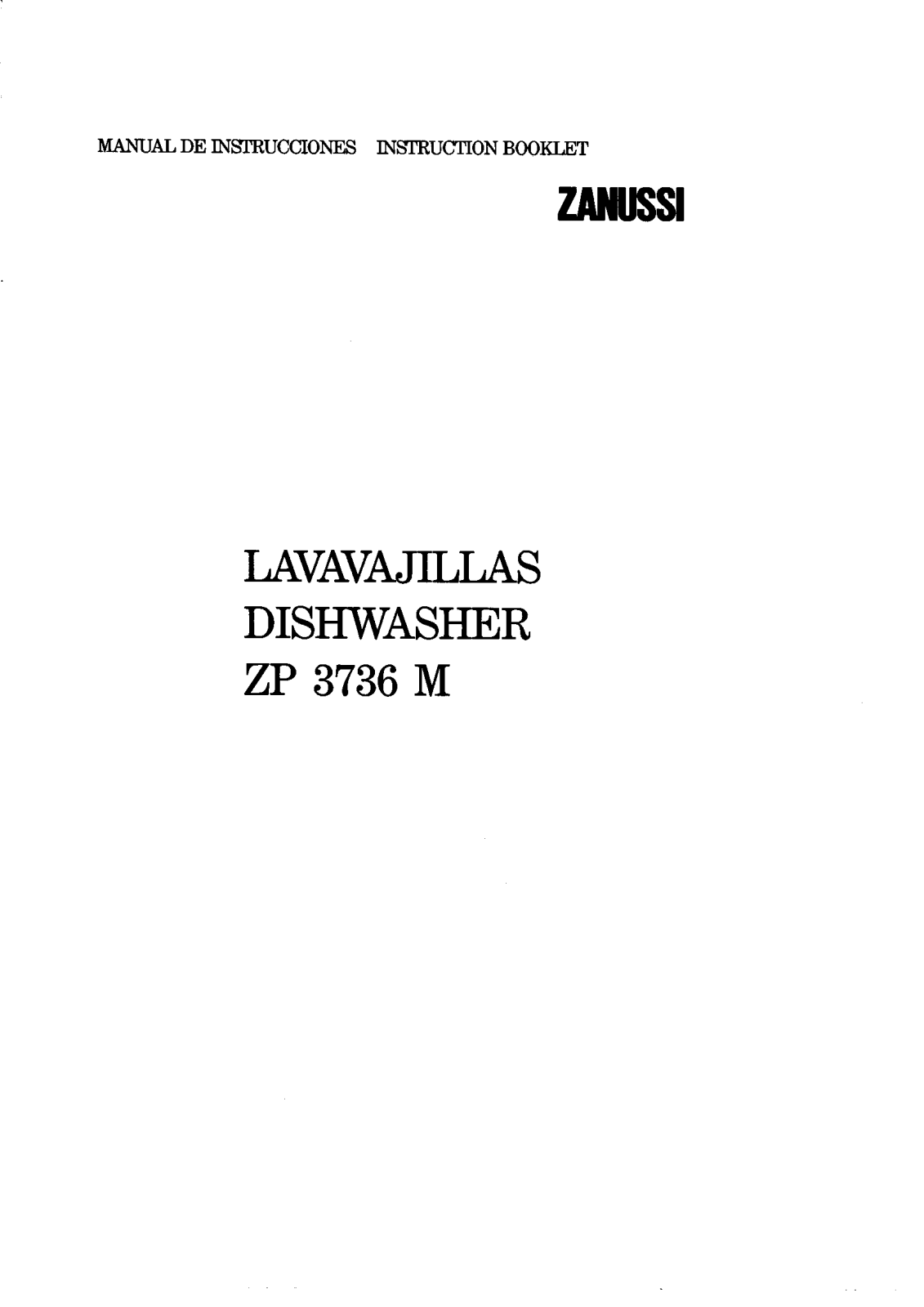 Zanussi ZP3736M USER MANUAL