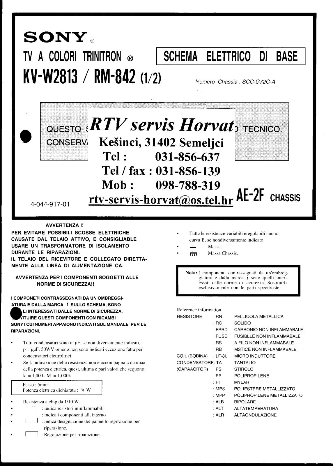 SONY AF 450 Service Manual