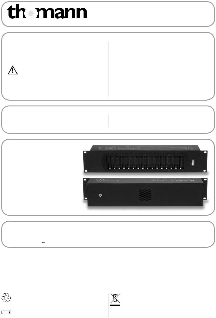 Thomann Battery Charger Pro Quick Start Guide