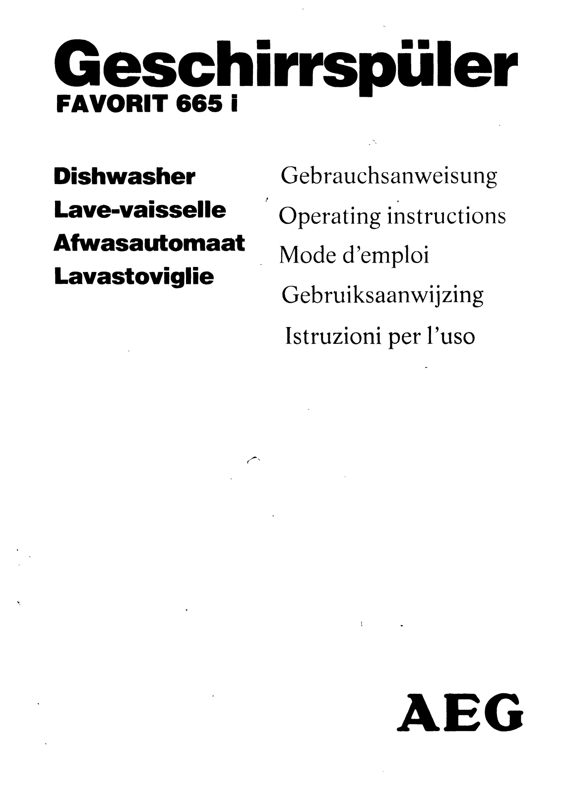 AEG-Electrolux FAV665I, FAV665IGA User Manual