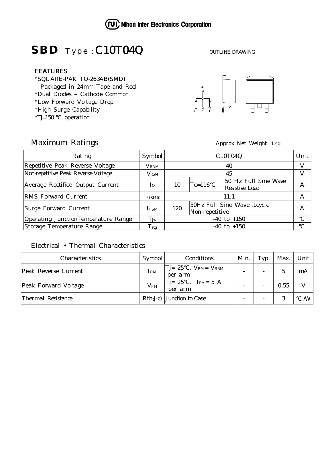 Datasheet C10T04Q Datasheet (NIHON) - ManualMachine.com
