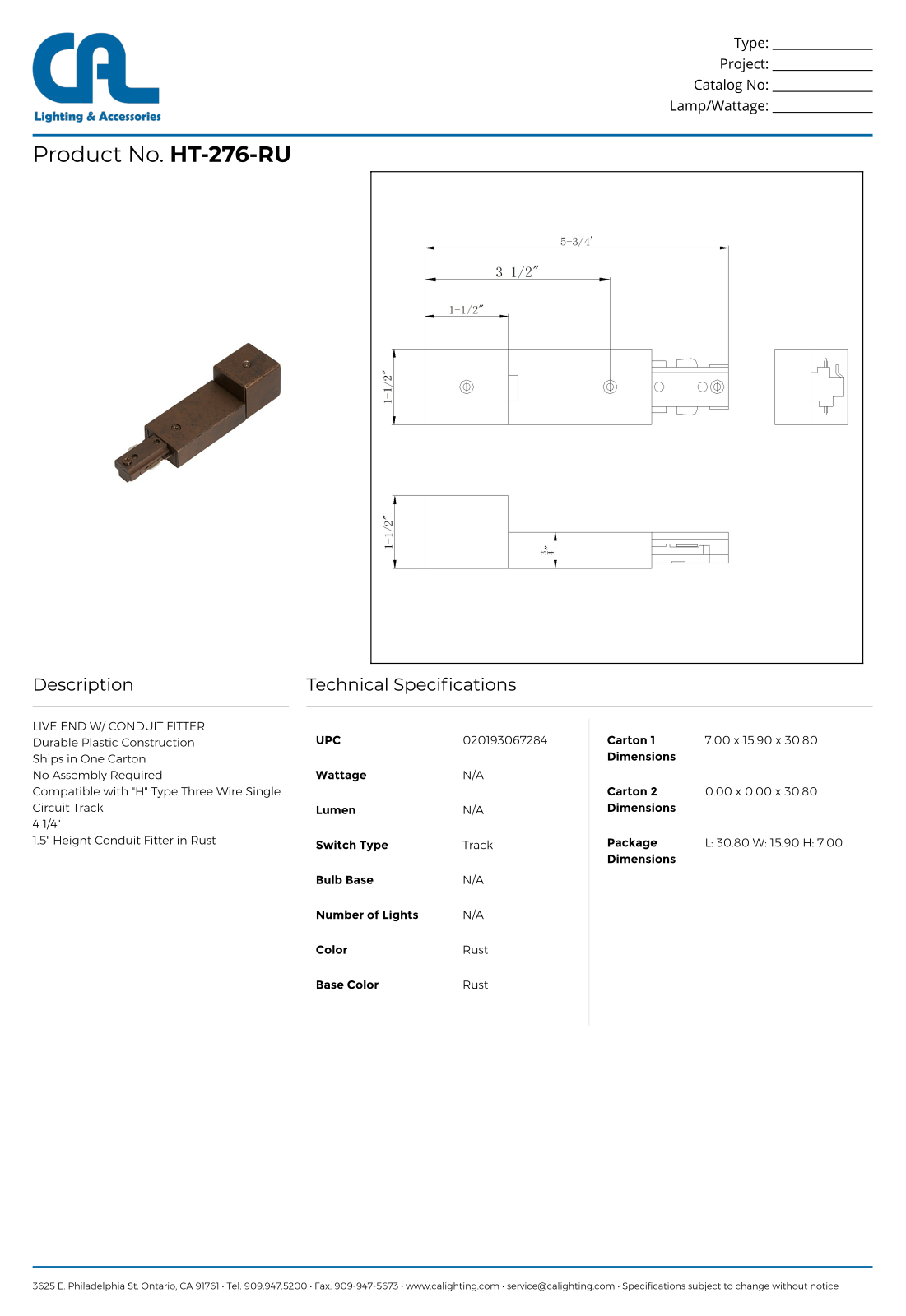 Cal Lighting CG10608 Specifications - ManualMachine.com