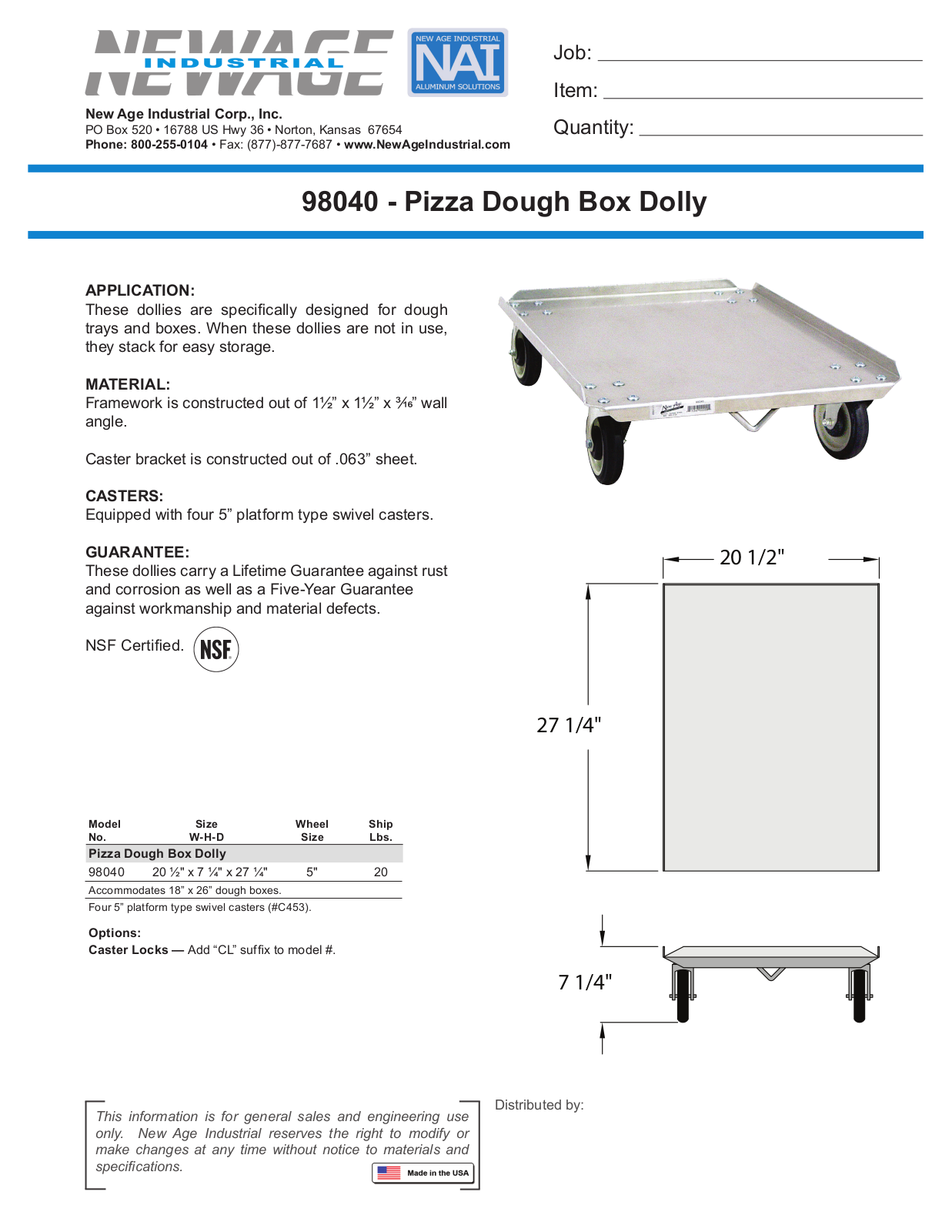 New Age 98040 User Manual