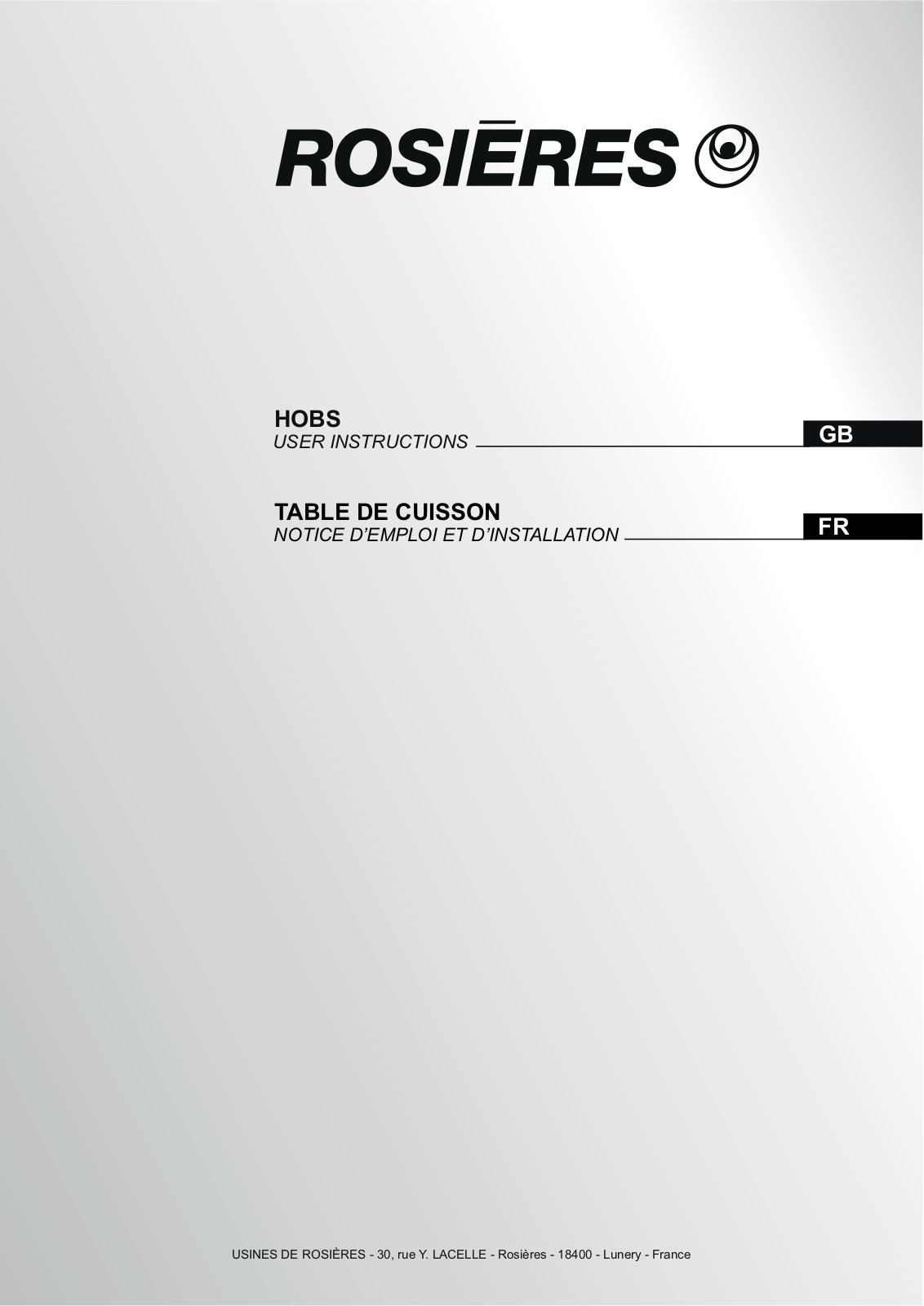 Rosieres RH64DBCP/1 User Manual