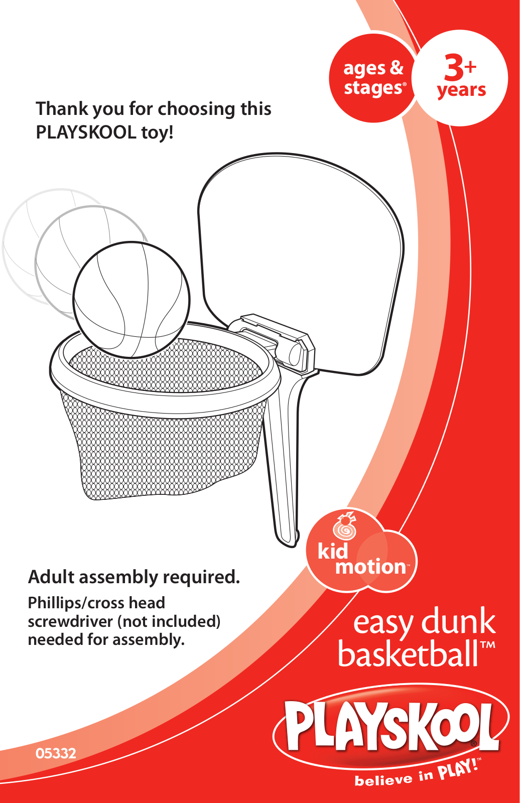 HASBRO Playskool Easy Dunk Basketball User Manual