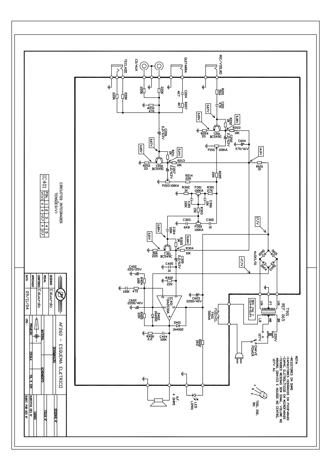 FRAHM AF260 Schematic