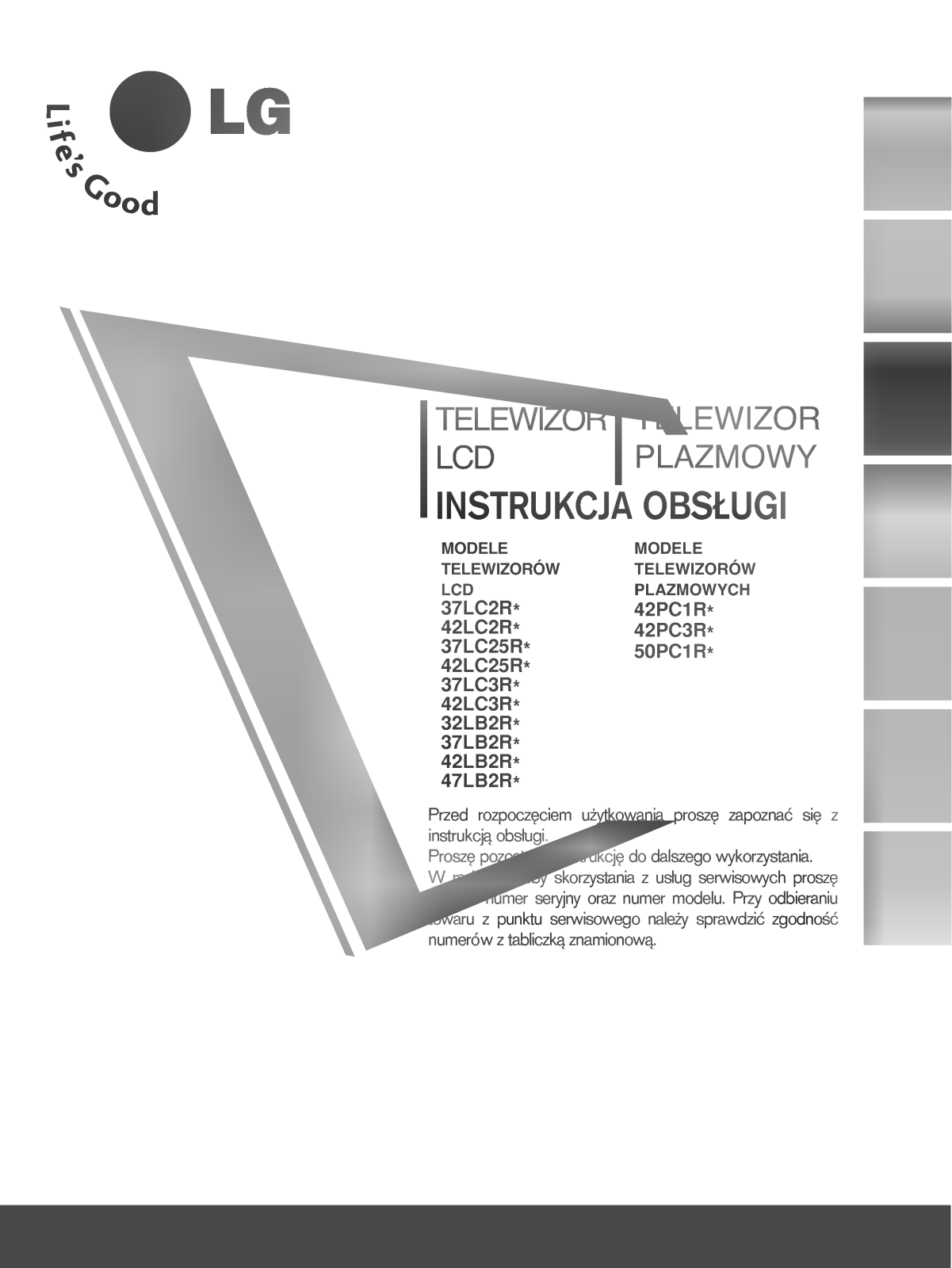 LG 42LC3R User manual