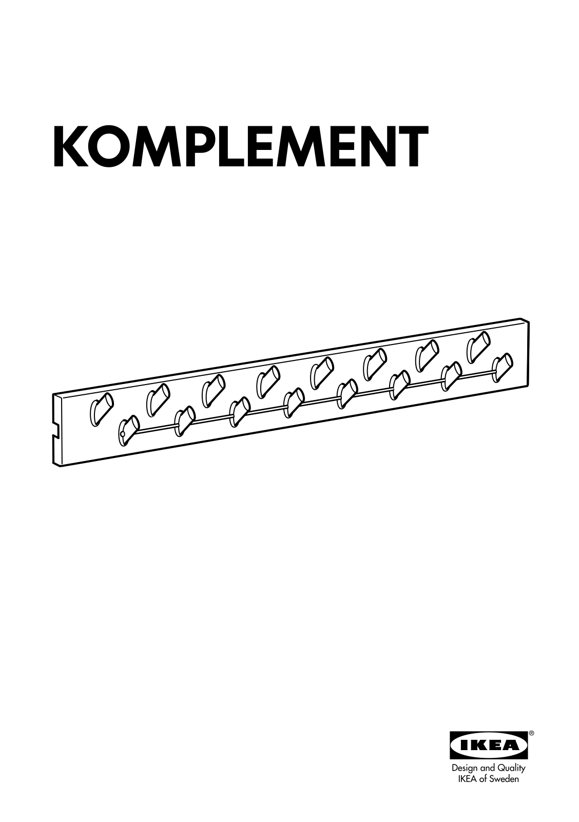 IKEA KOMPLEMENT RACK W- 16 HOOKS Assembly Instruction