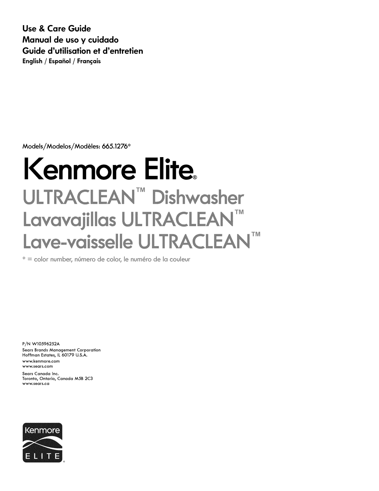 Kenmore Elite 66512762K311, 66512762K312, 66512762K313, 66512762K314, 66512763K311 Owner’s Manual