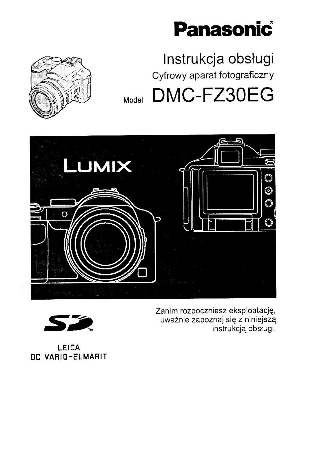 Panasonic LUMIX DMC-FZ30EG User Manual