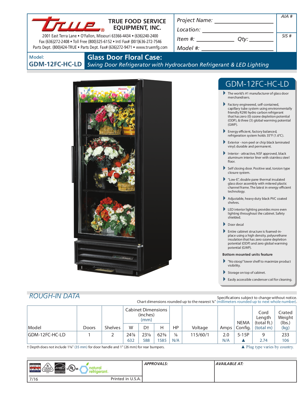 True GDM-12FC-HC-LD User Manual