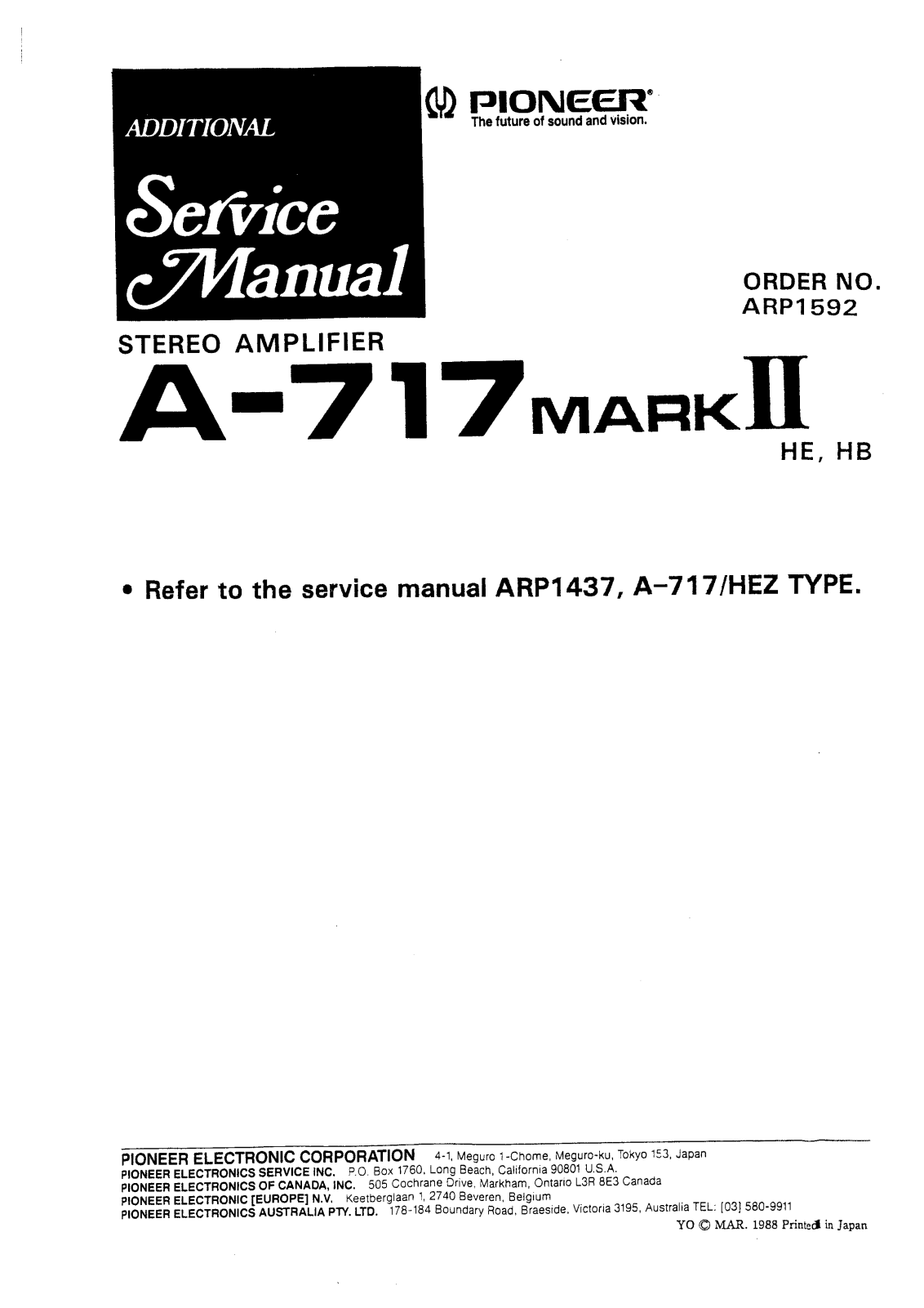 Pioneer A-717 Mk2 Service manual