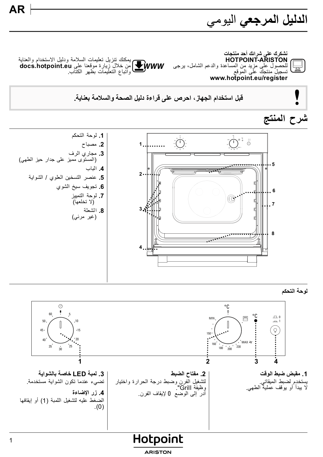 HOTPOINT/ARISTON GA2 124 IX HA Daily Reference Guide