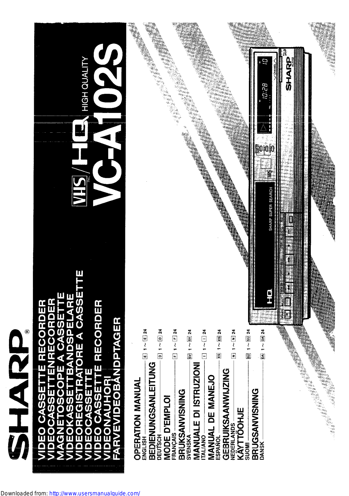 SHARP VC-A102S User Manual