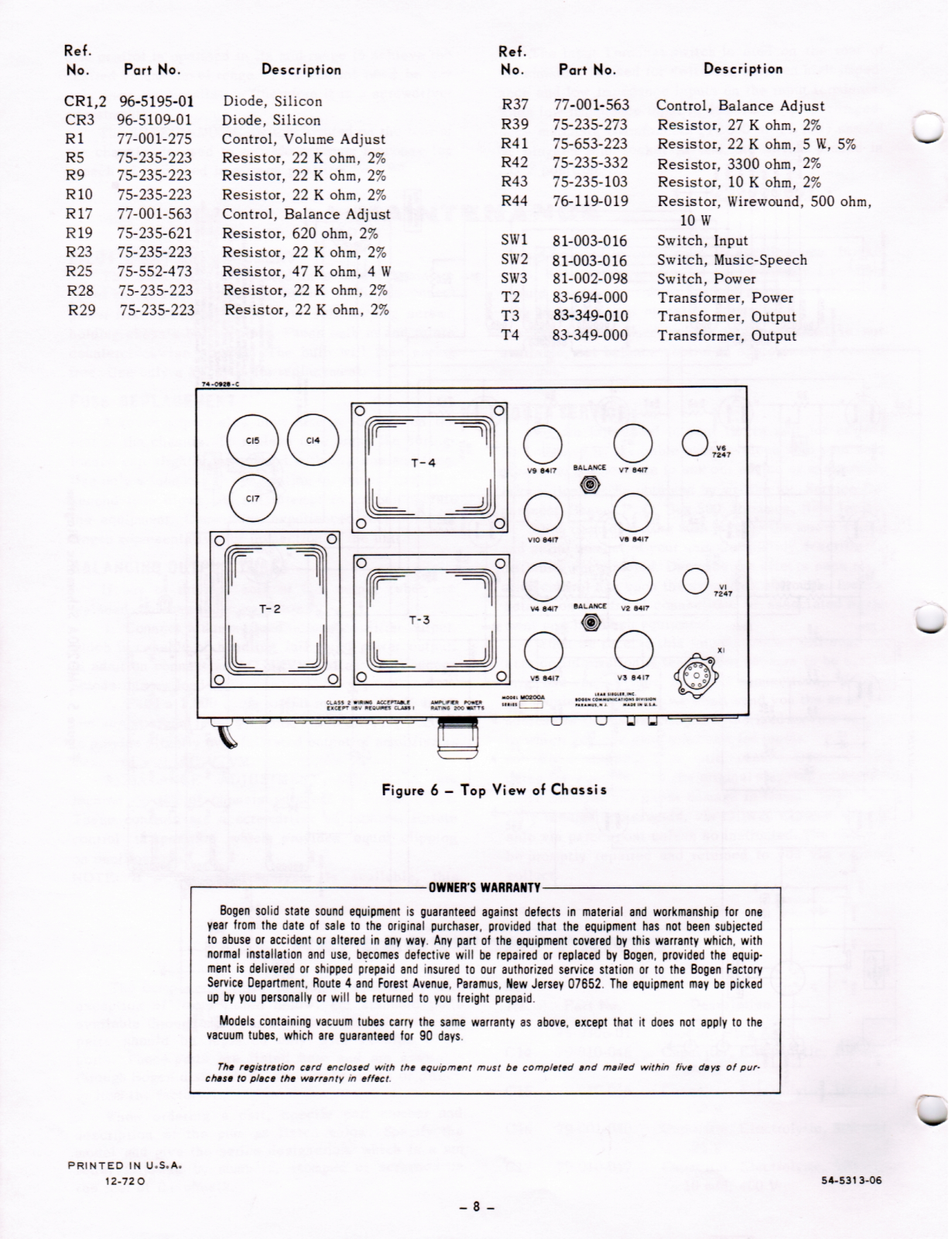 Bogen mo200a schematic