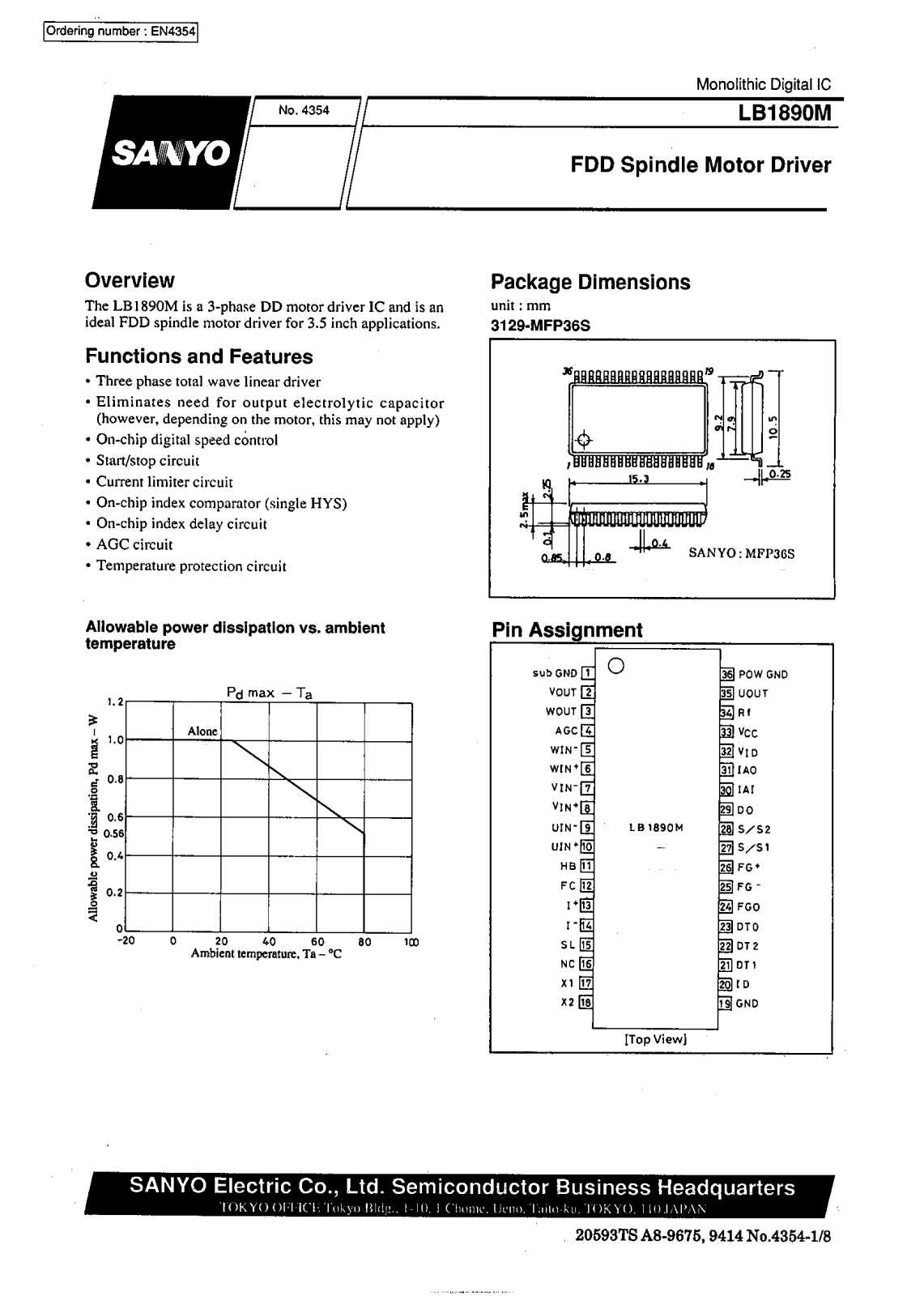 SANYO LB1890M Datasheet