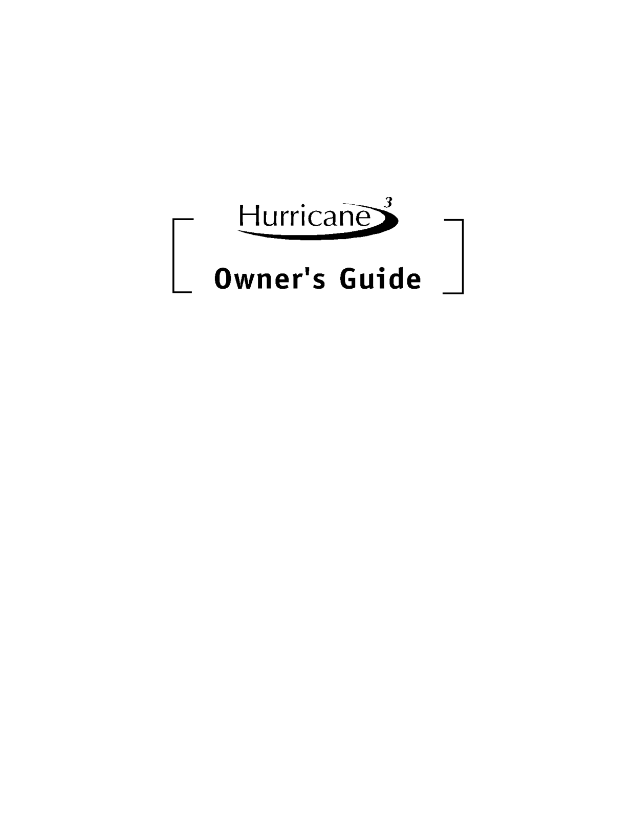 Avital Hurricane 3 Owner's Manual