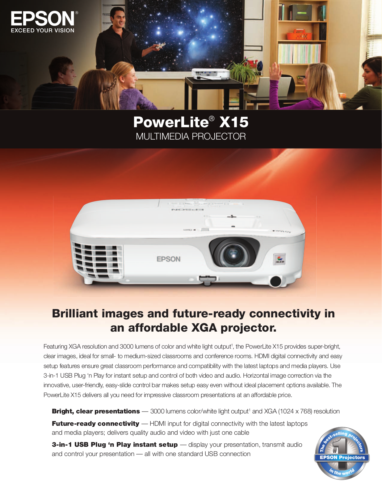 Epson PowerLite X15 Product Brochure